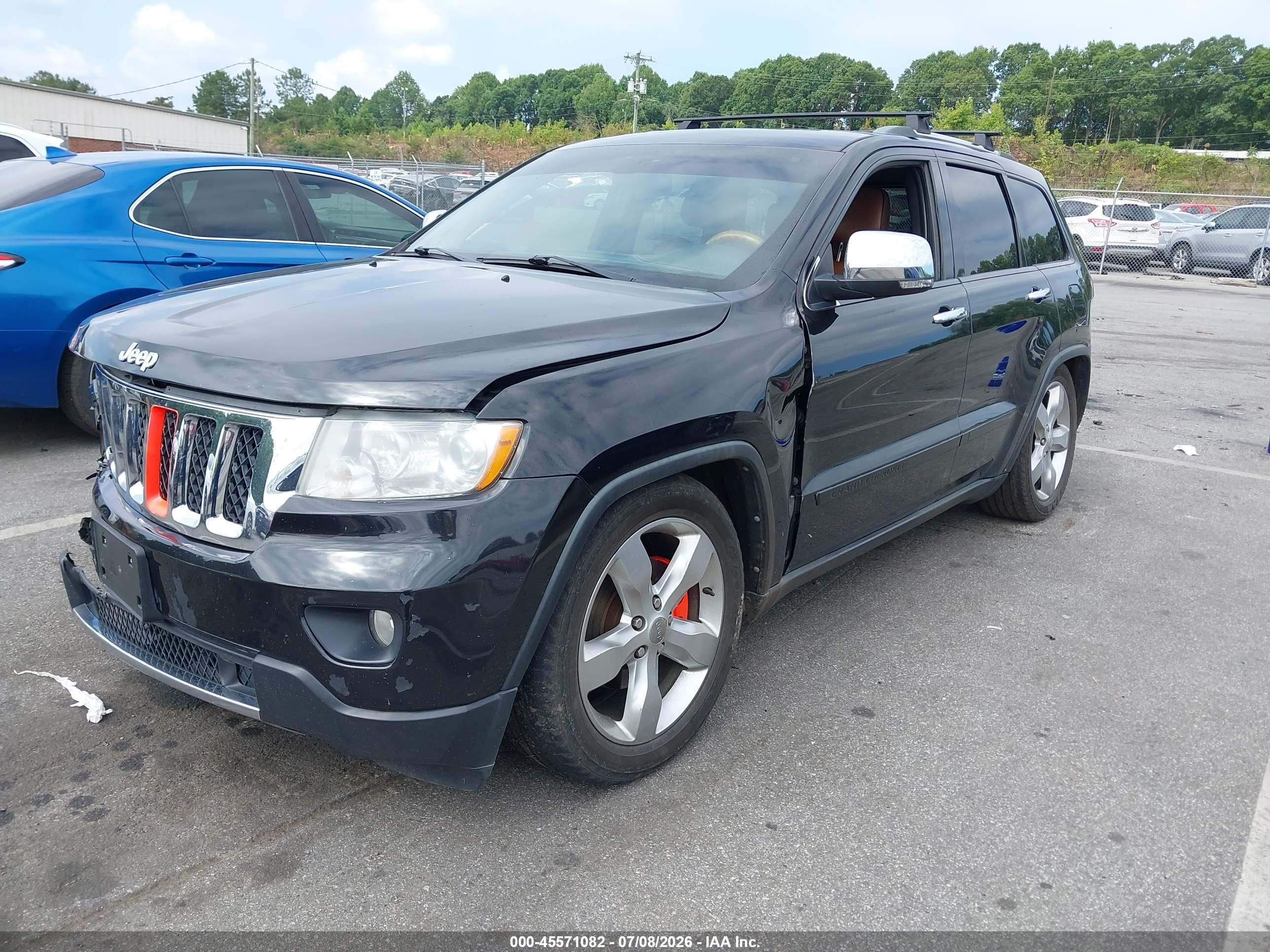 2012 Jeep Grand Cherokee Overland Black vin: 1C4RJFCT8CC222155