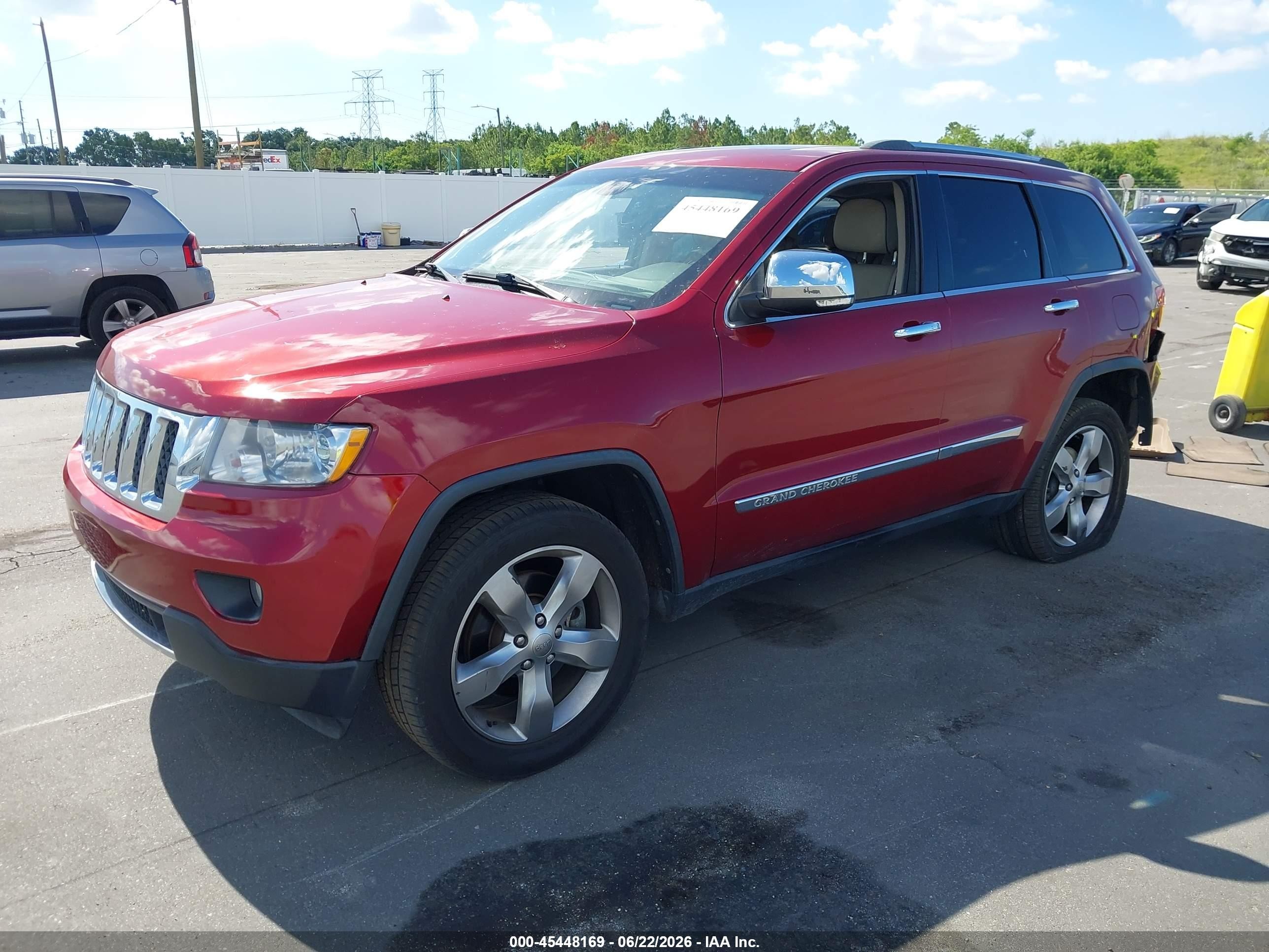 2013 Jeep Grand Cherokee Overland Burgundy vin: 1C4RJFCT8DC523784