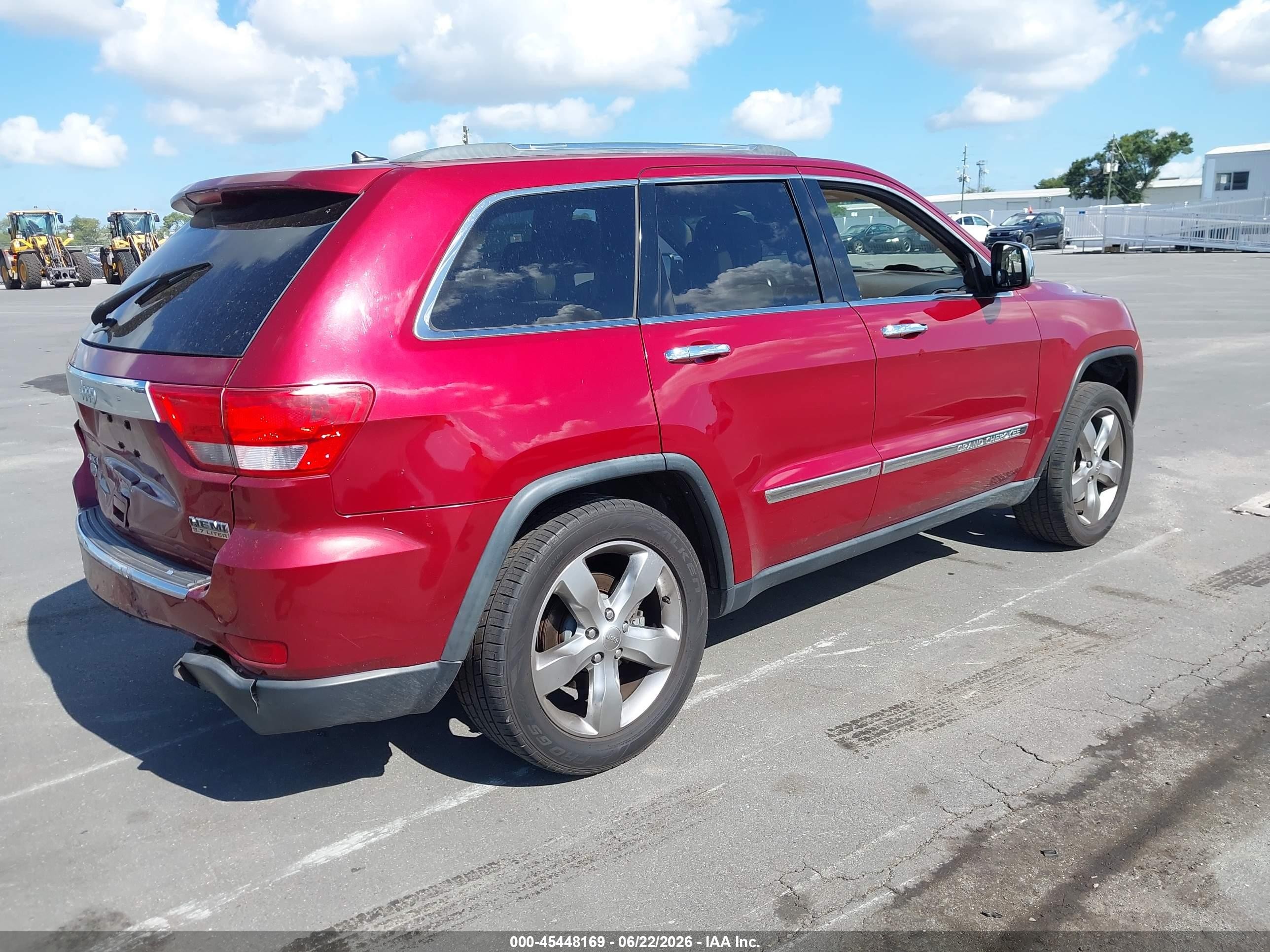 2013 Jeep Grand Cherokee Overland Burgundy vin: 1C4RJFCT8DC523784
