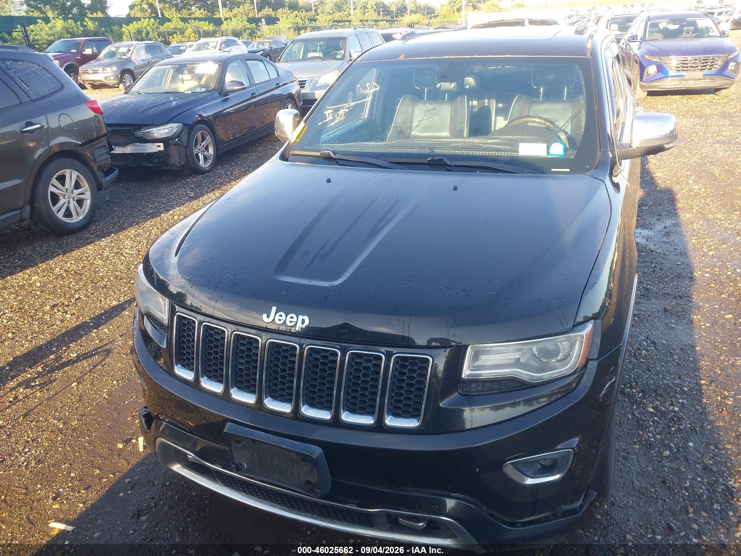 2014 Jeep Grand Cherokee Overland Black vin: 1C4RJFCT8EC164356