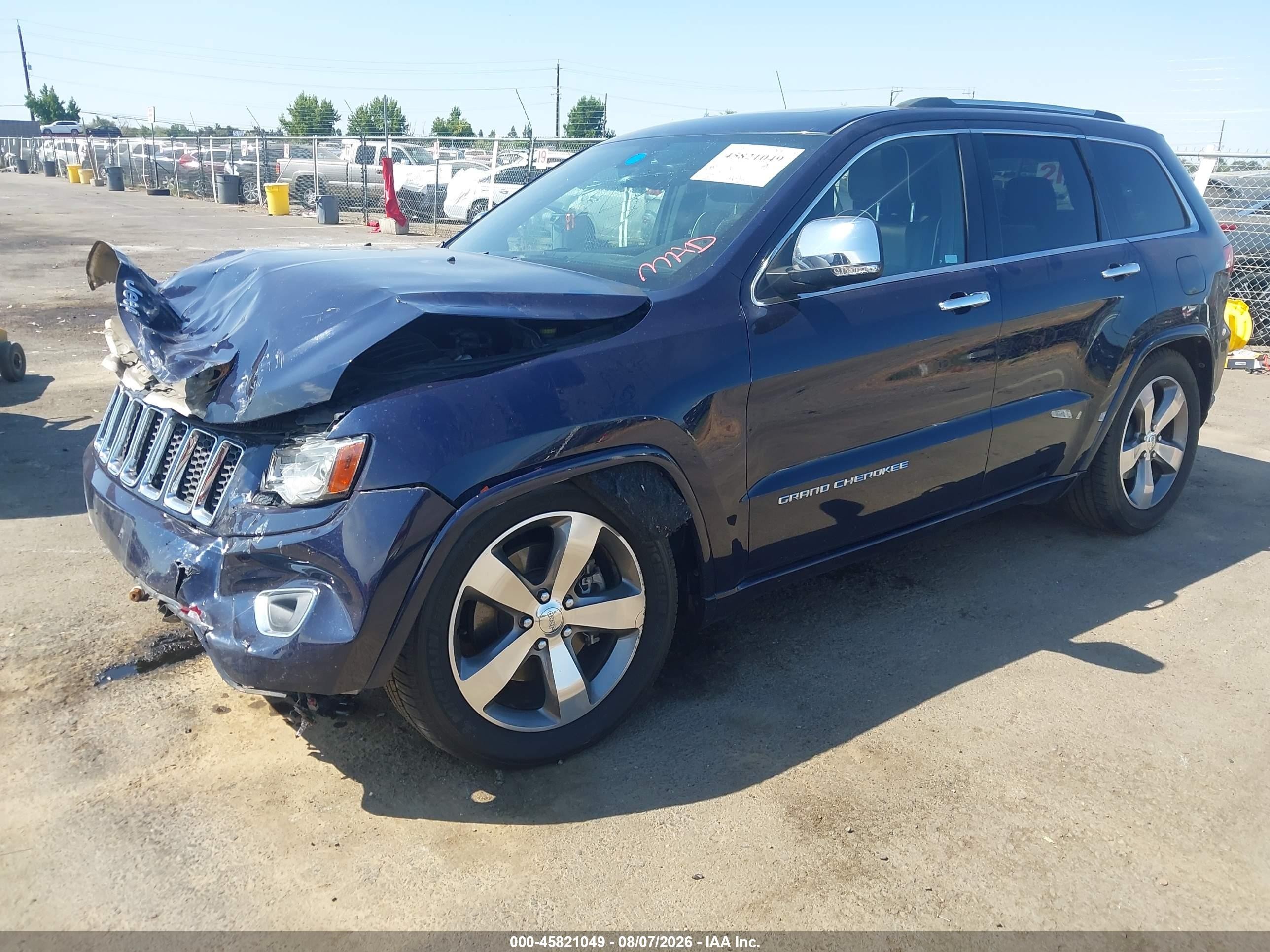 2014 Jeep Grand Cherokee Overland Dark Blue vin: 1C4RJFCT8EC275957