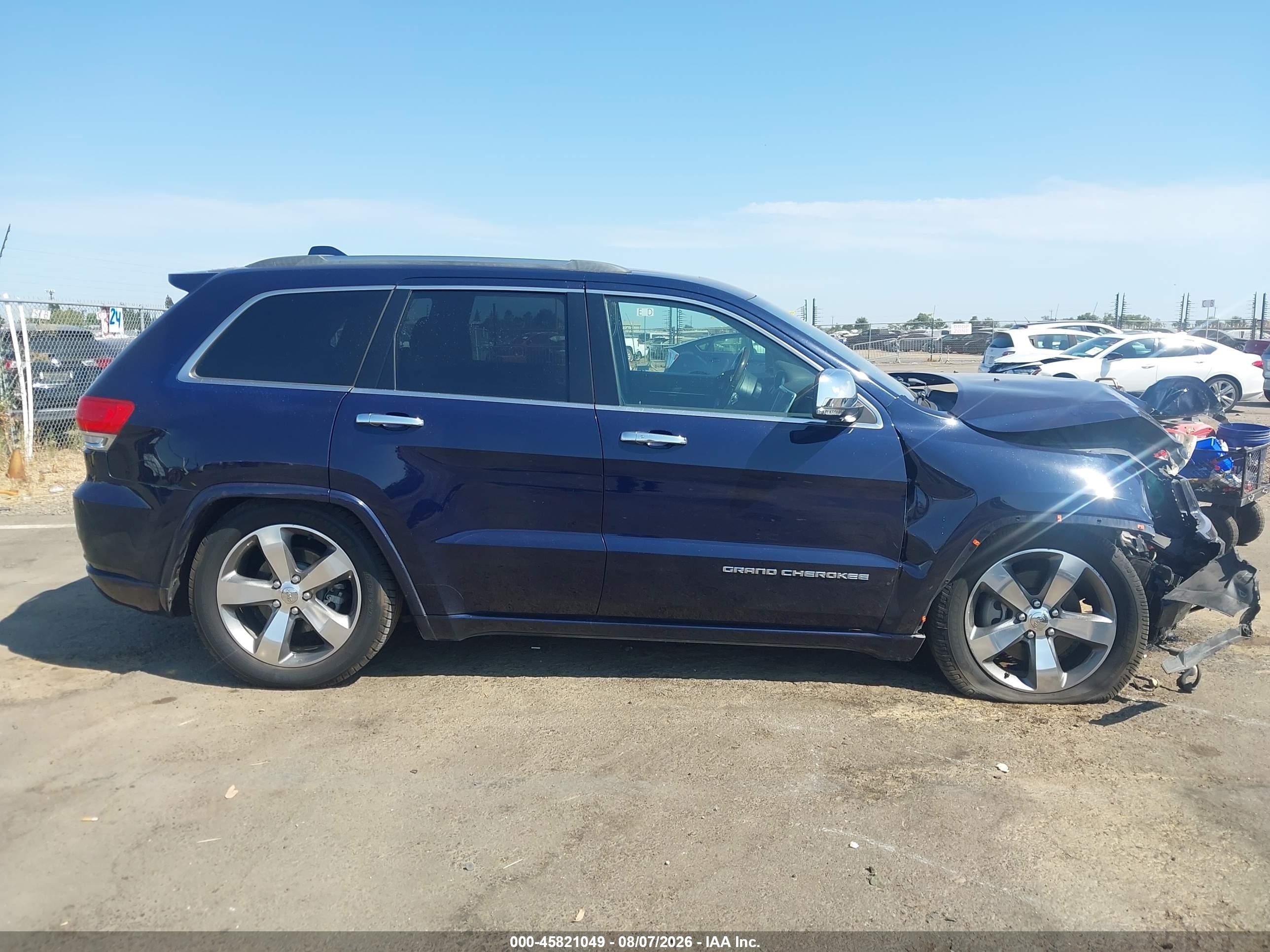 2014 Jeep Grand Cherokee Overland Dark Blue vin: 1C4RJFCT8EC275957