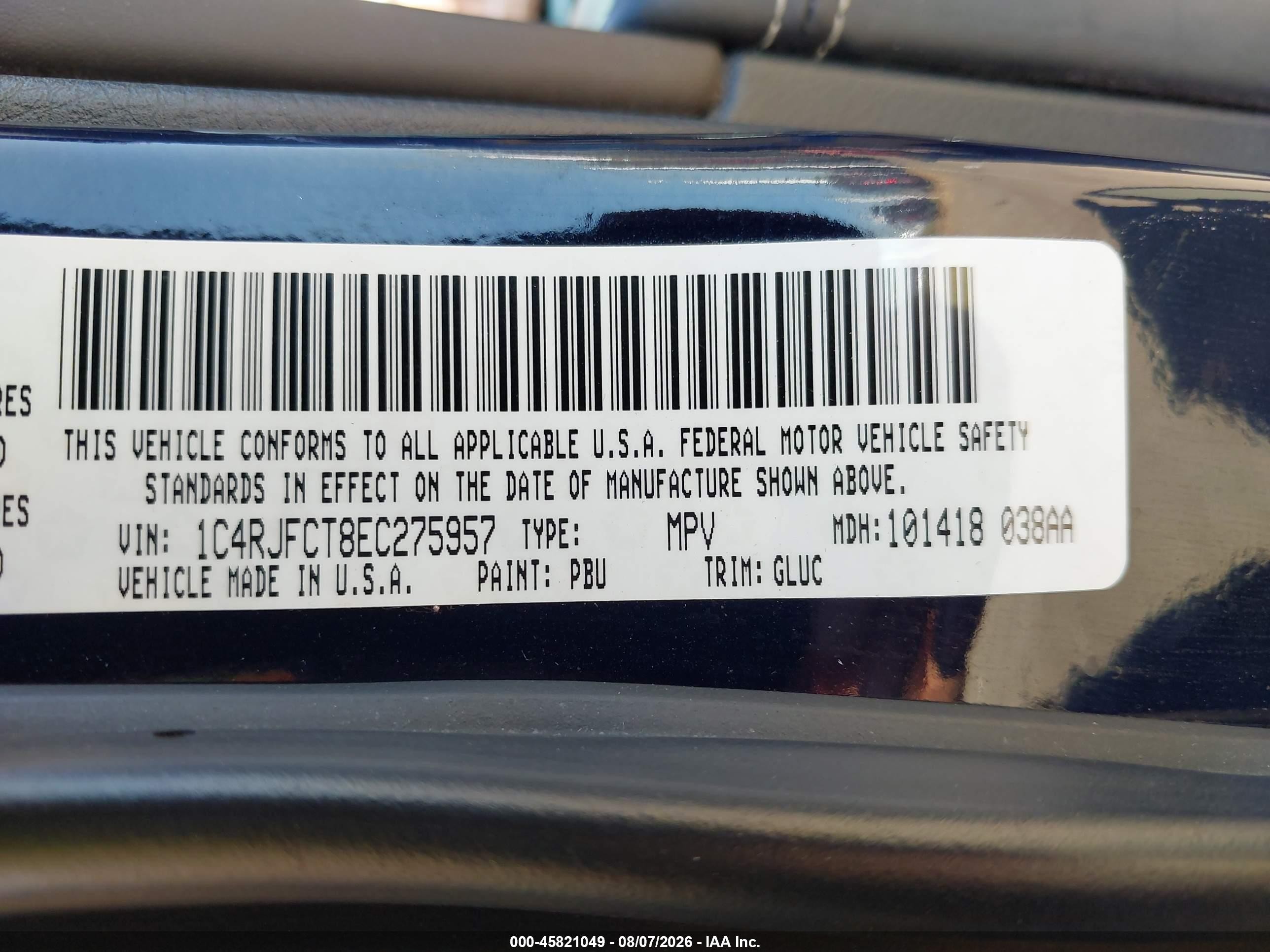 2014 Jeep Grand Cherokee Overland Dark Blue vin: 1C4RJFCT8EC275957
