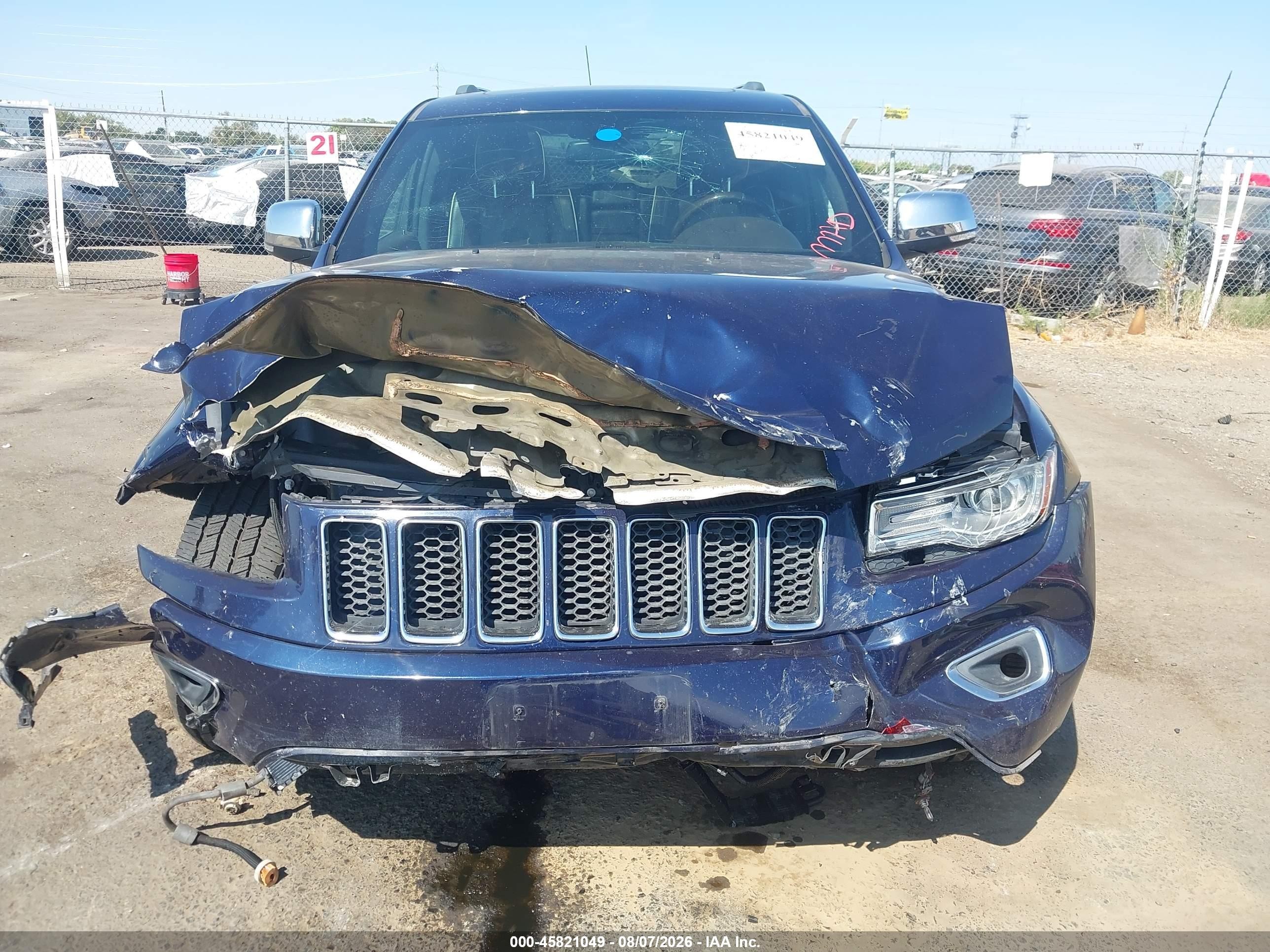 2014 Jeep Grand Cherokee Overland Dark Blue vin: 1C4RJFCT8EC275957