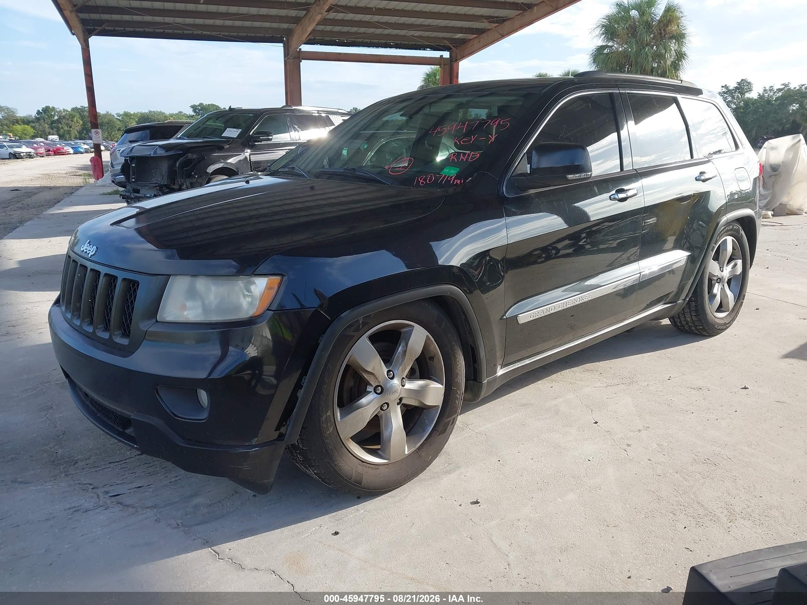 2012 Jeep Grand Cherokee Overland Черный vin: 1C4RJFCT9CC136126