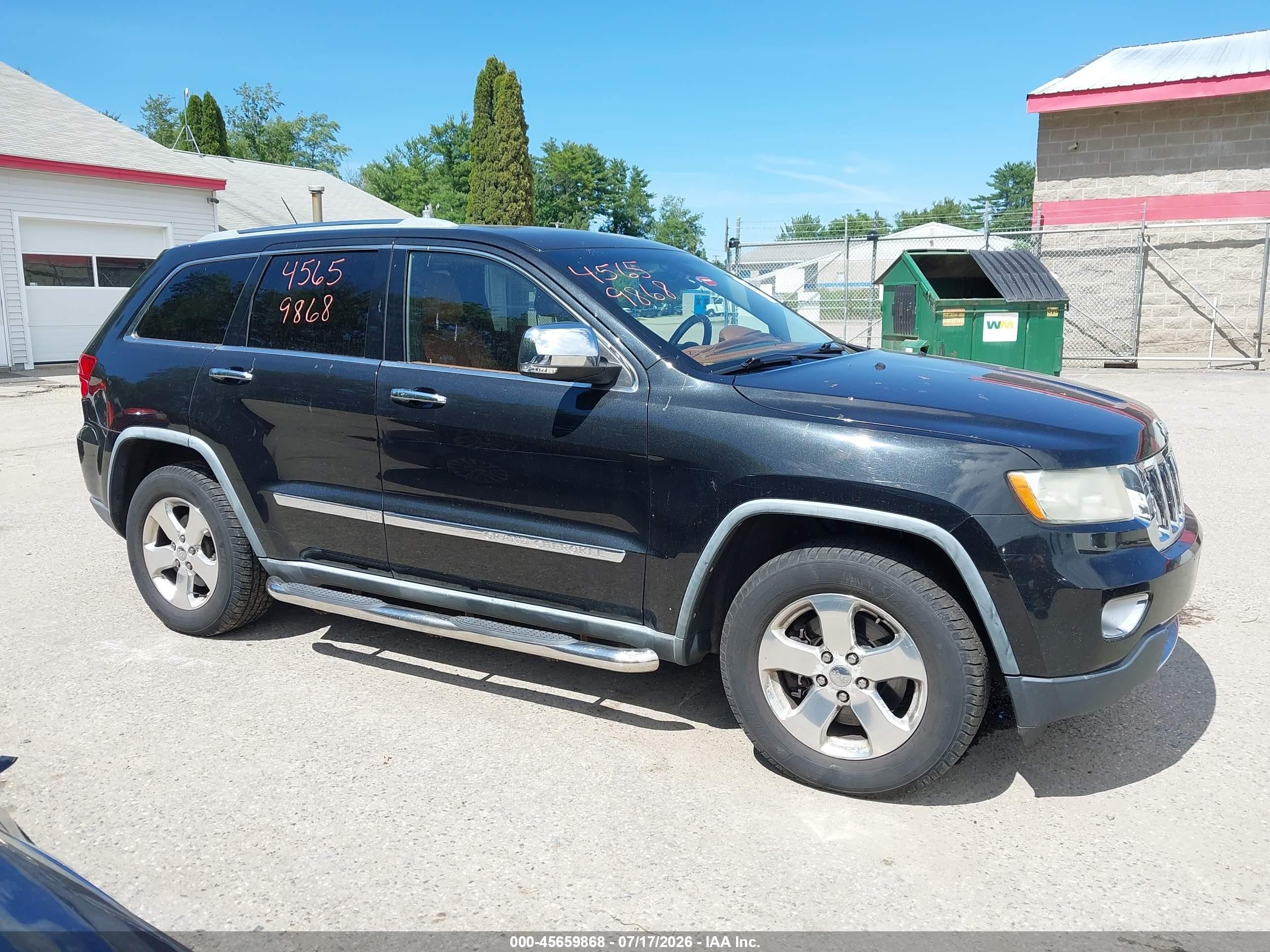 2012 Jeep Grand Cherokee Overland Black vin: 1C4RJFCT9CC197346