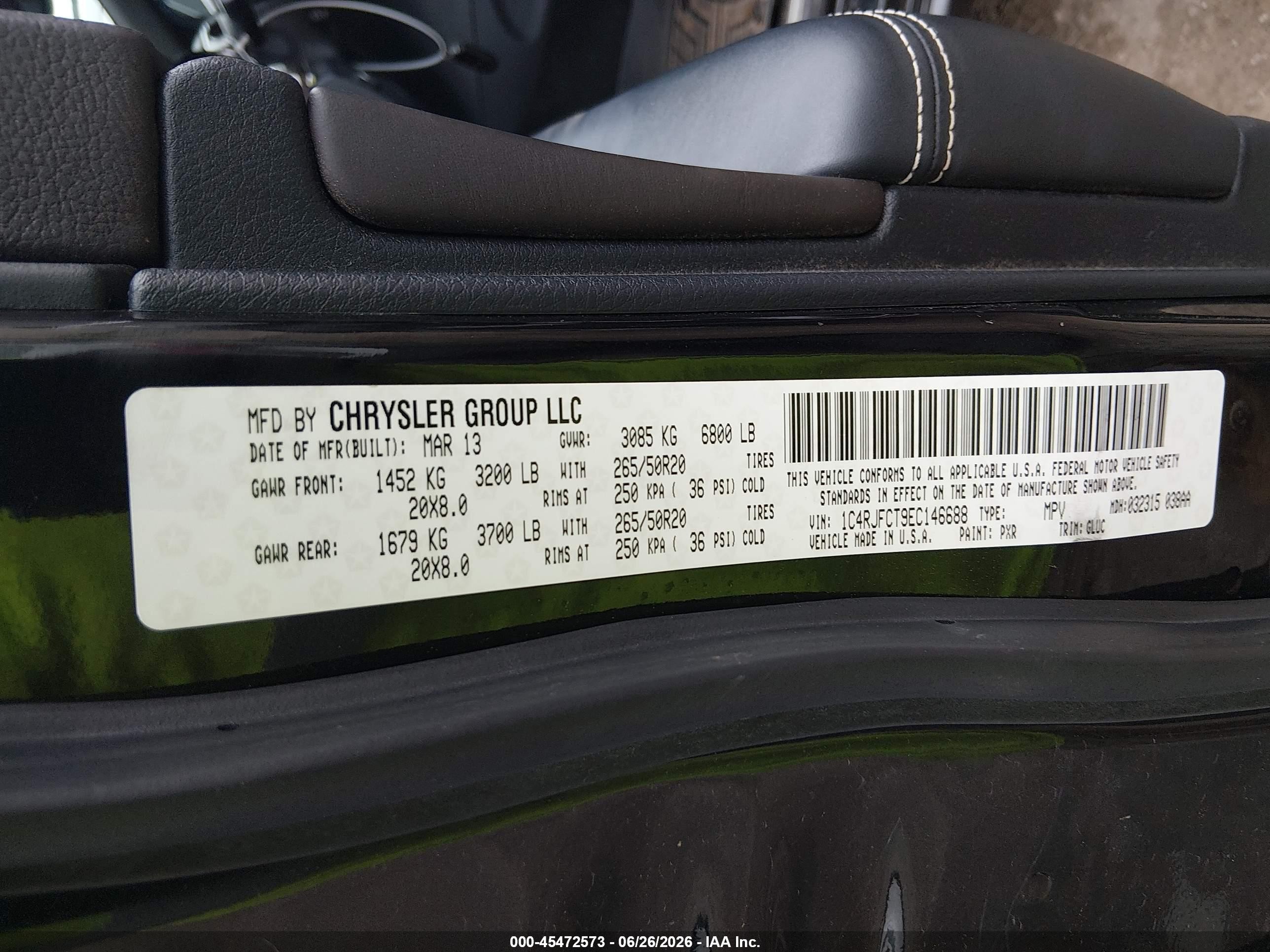 2014 Jeep Grand Cherokee Overland Black vin: 1C4RJFCT9EC146688
