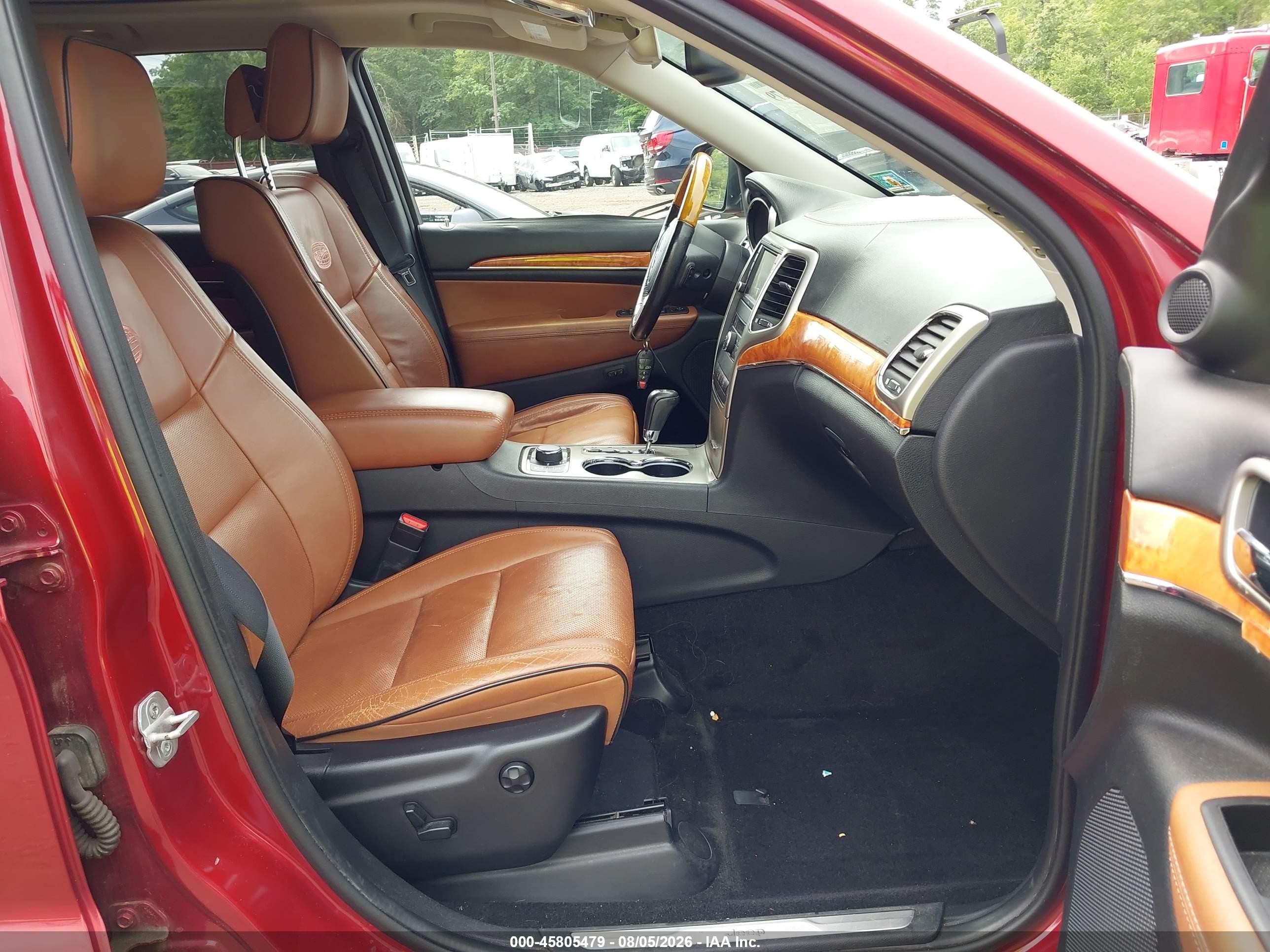 2012 Jeep Grand Cherokee Overland Red vin: 1C4RJFCTXCC133588