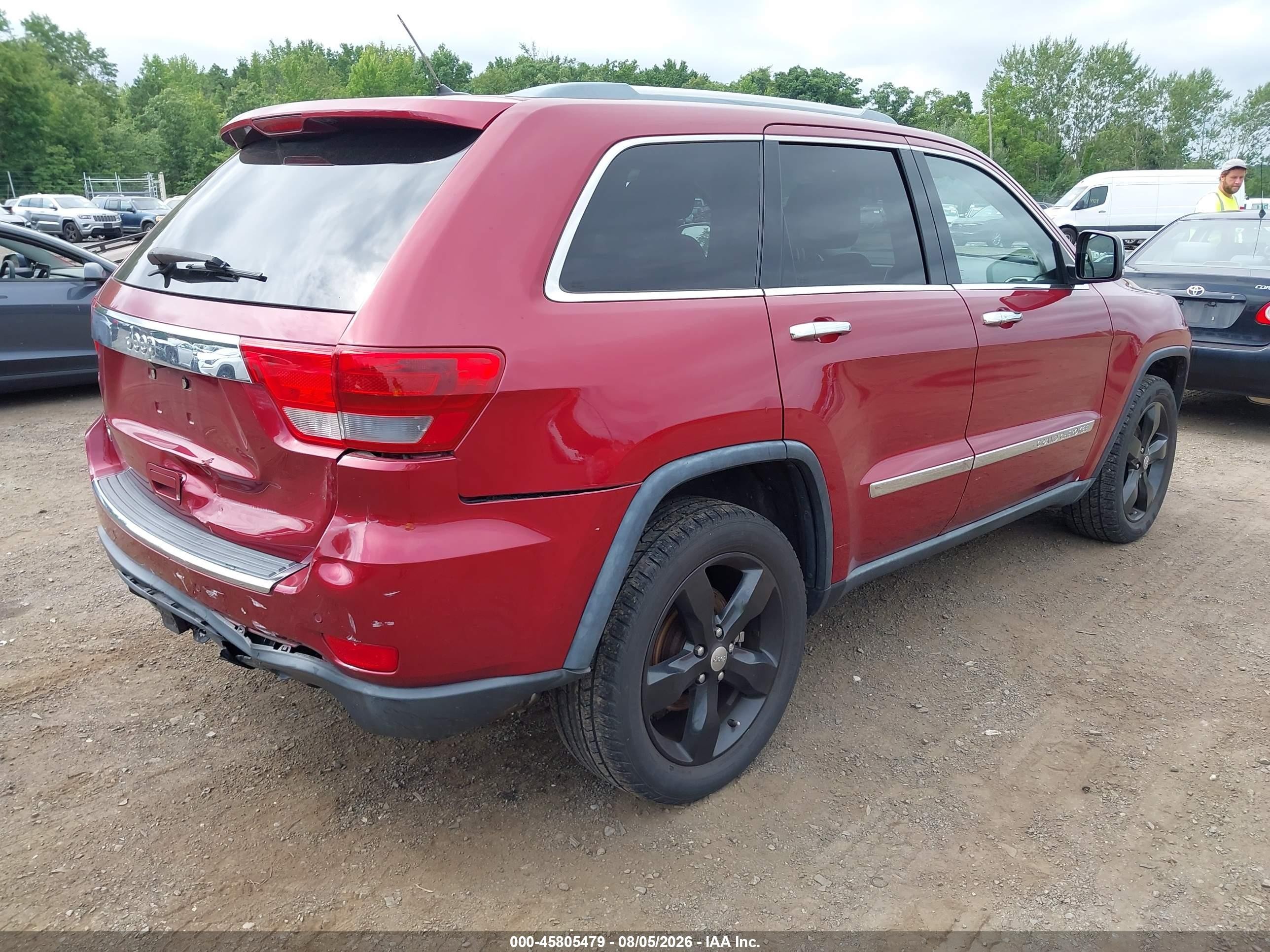 2012 Jeep Grand Cherokee Overland Red vin: 1C4RJFCTXCC133588