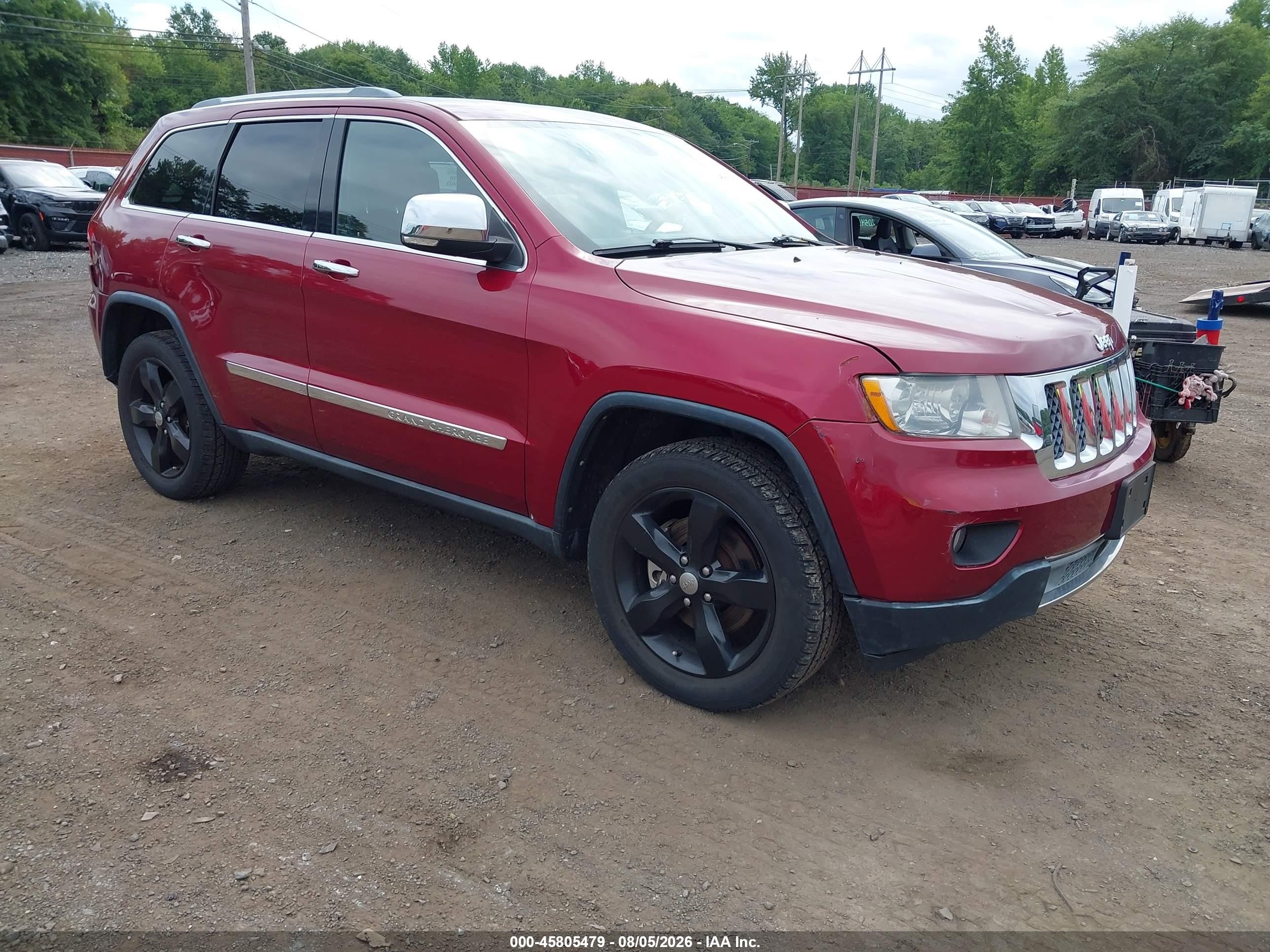 2012 Jeep Grand Cherokee Overland Red vin: 1C4RJFCTXCC133588