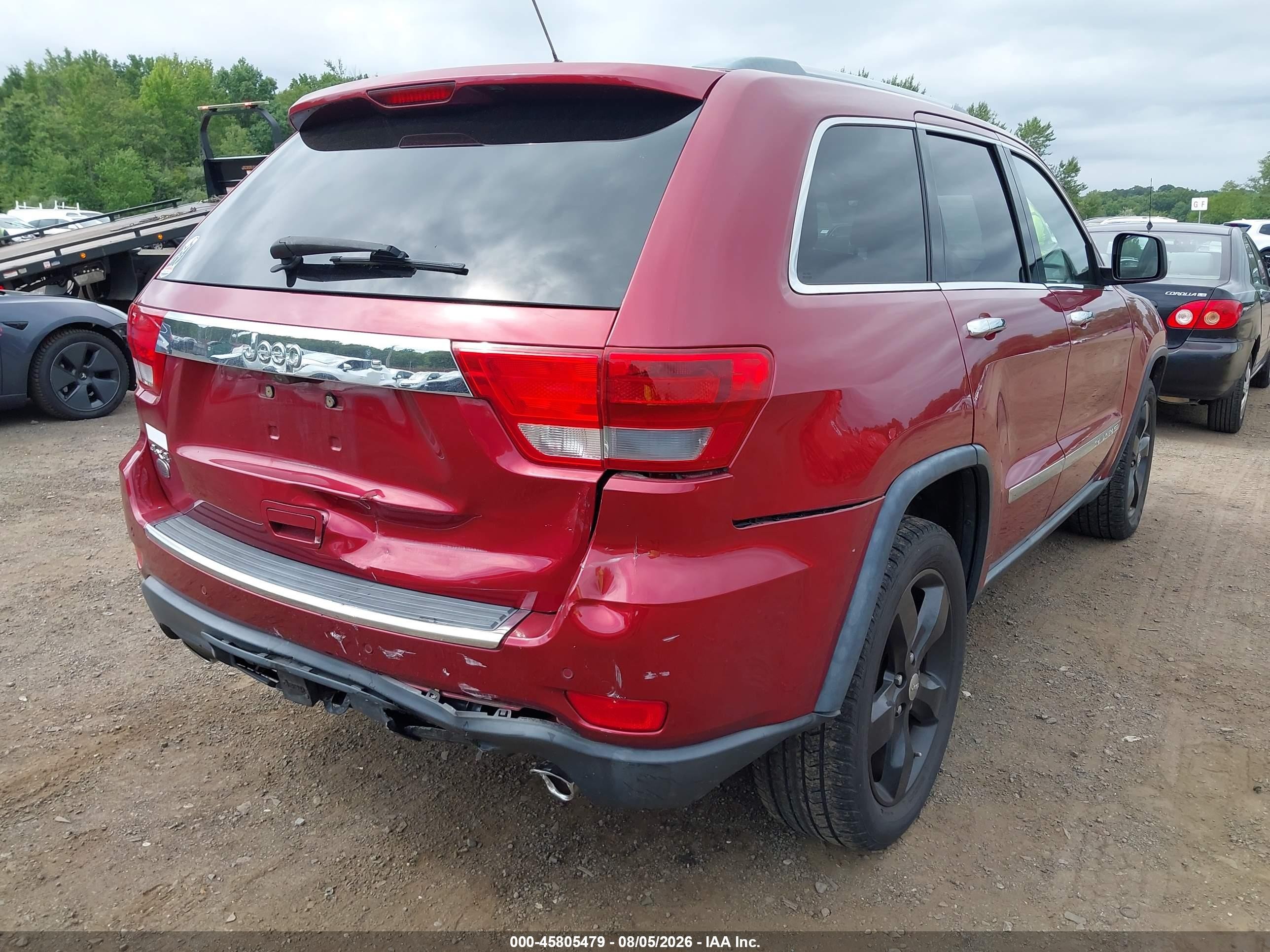 2012 Jeep Grand Cherokee Overland Red vin: 1C4RJFCTXCC133588