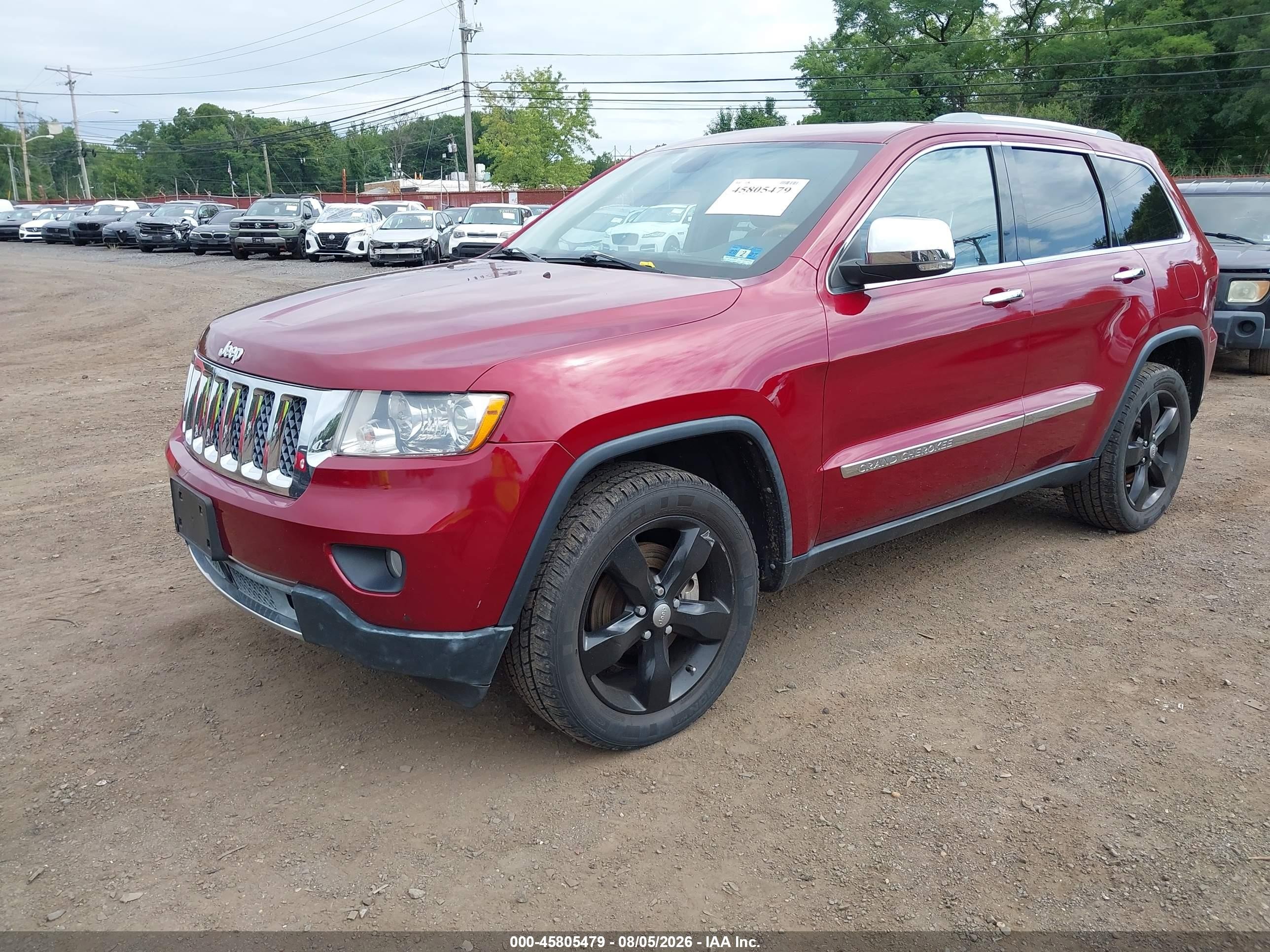 2012 Jeep Grand Cherokee Overland Red vin: 1C4RJFCTXCC133588