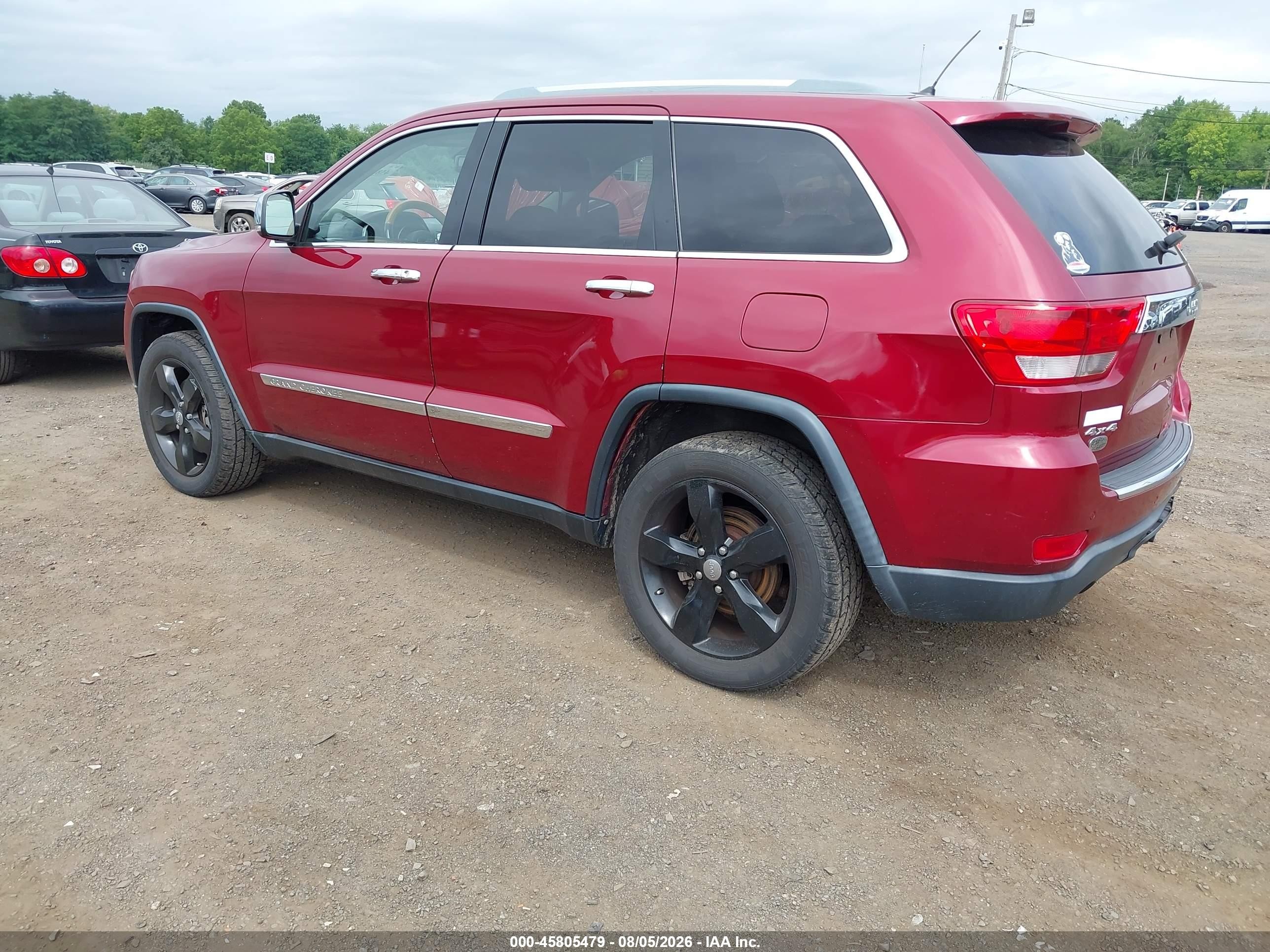 2012 Jeep Grand Cherokee Overland Red vin: 1C4RJFCTXCC133588