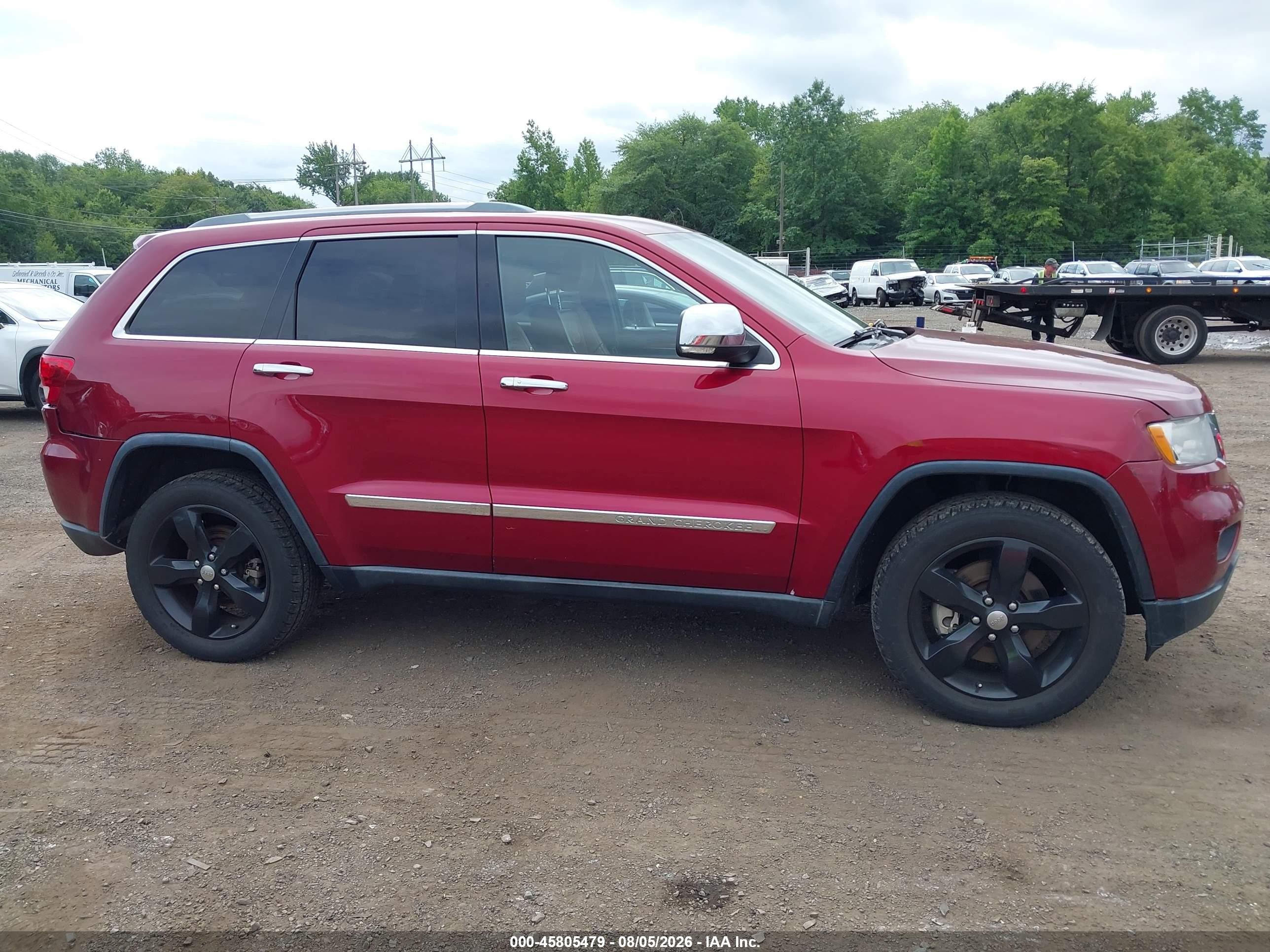 2012 Jeep Grand Cherokee Overland Red vin: 1C4RJFCTXCC133588
