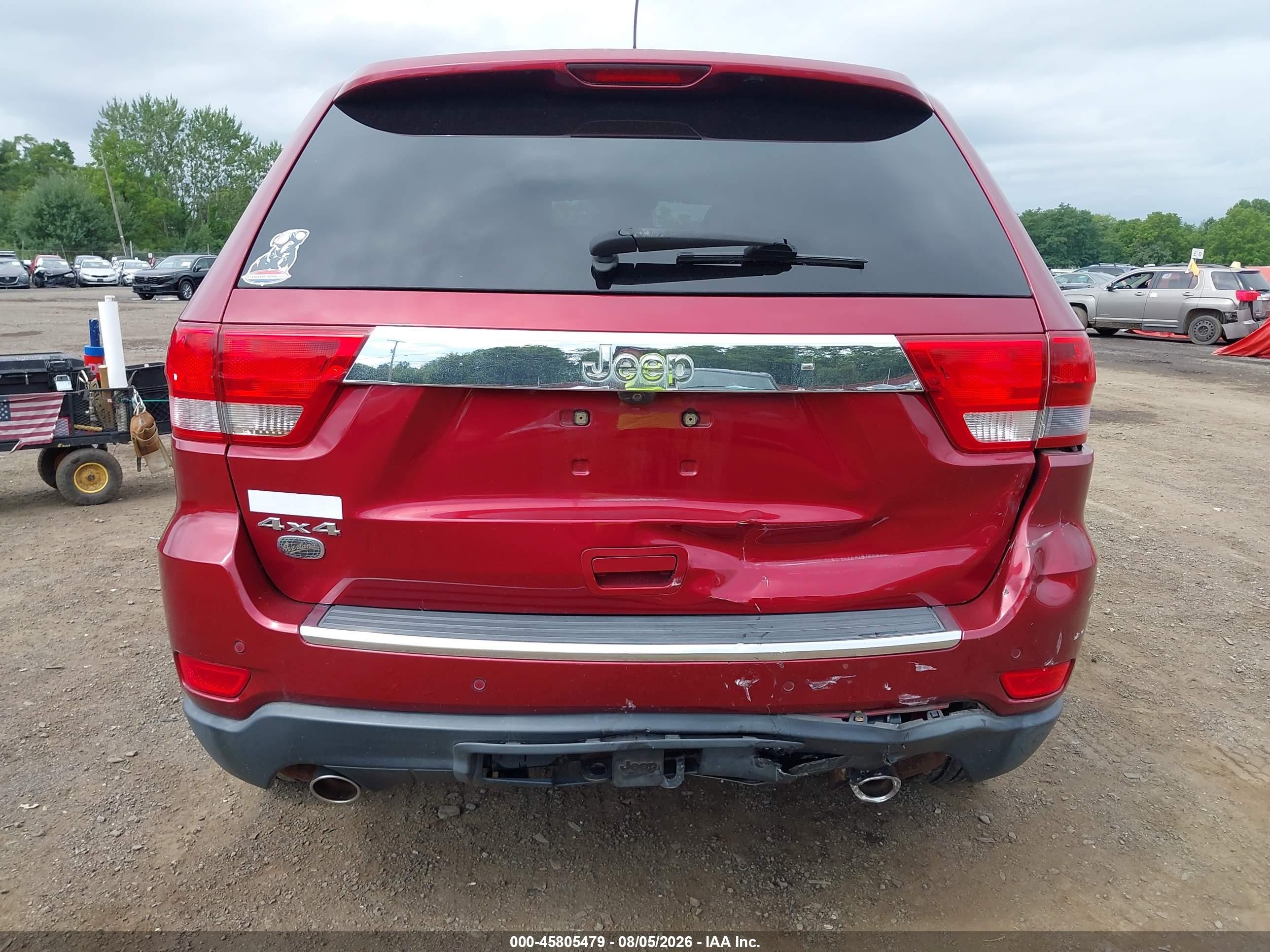 2012 Jeep Grand Cherokee Overland Red vin: 1C4RJFCTXCC133588