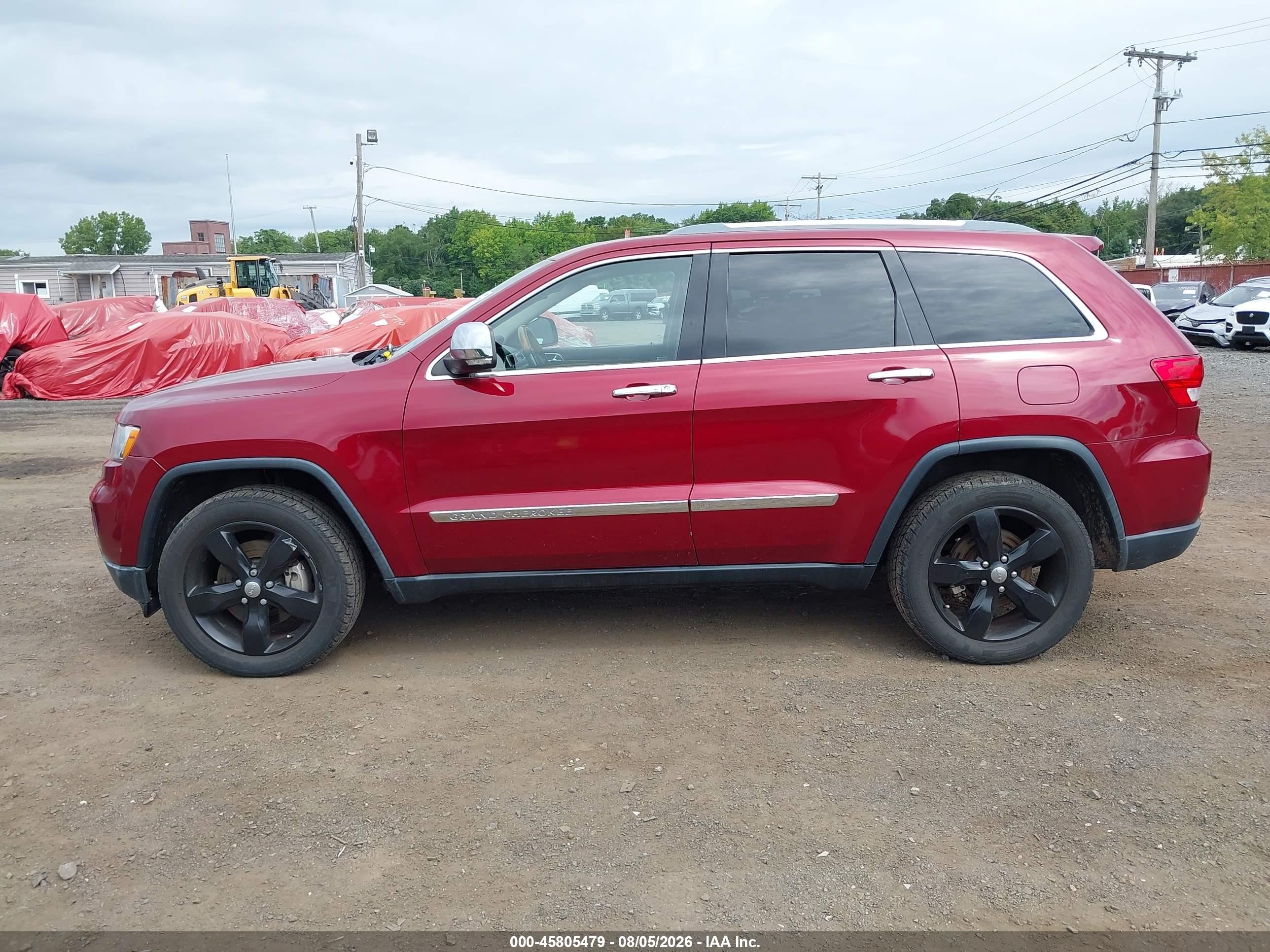 2012 Jeep Grand Cherokee Overland Red vin: 1C4RJFCTXCC133588