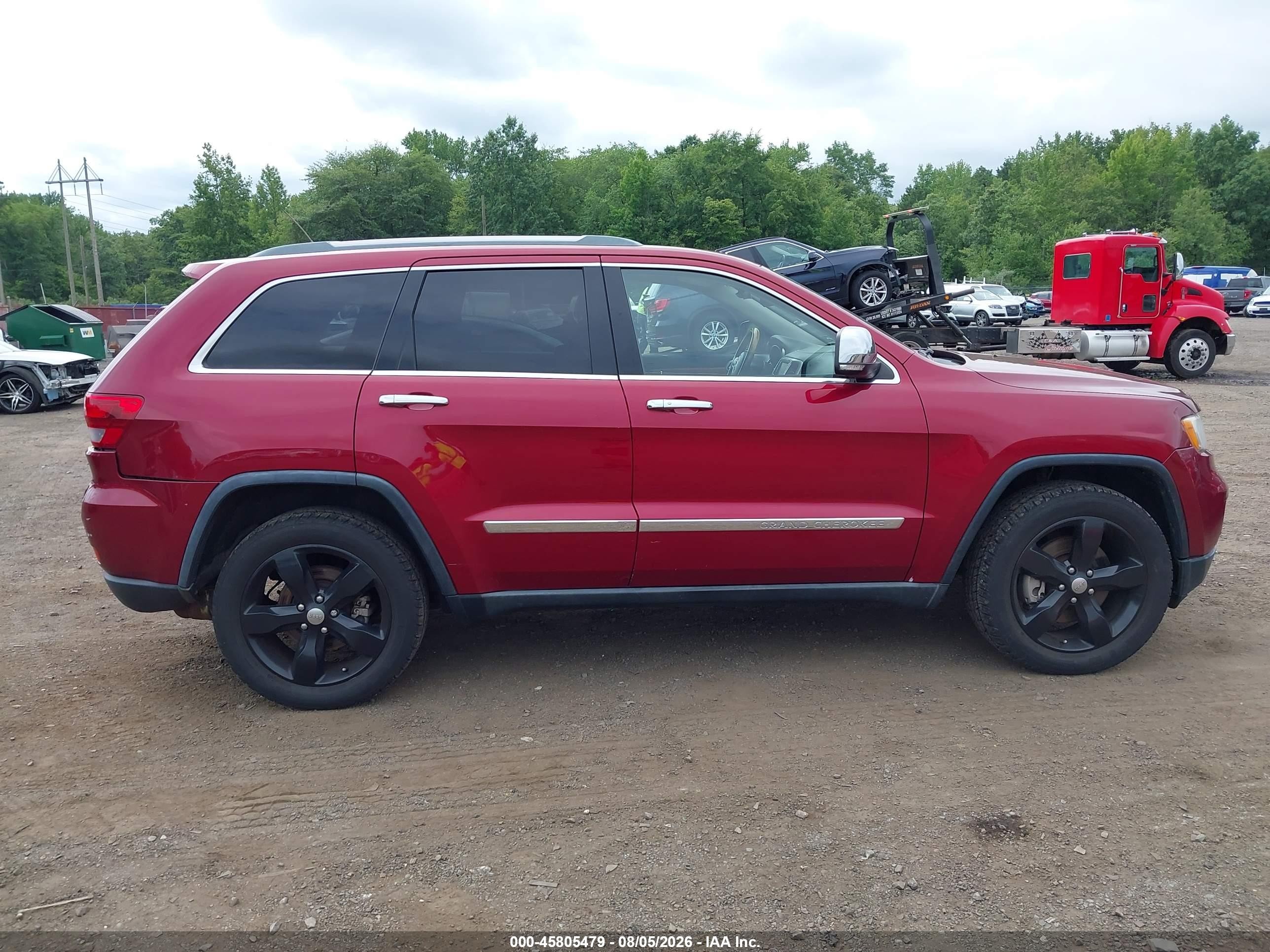 2012 Jeep Grand Cherokee Overland Red vin: 1C4RJFCTXCC133588