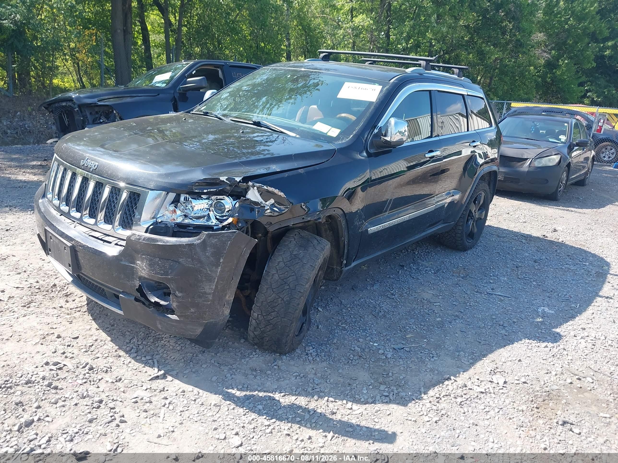 2012 Jeep Grand Cherokee Overland Black vin: 1C4RJFCTXCC162105