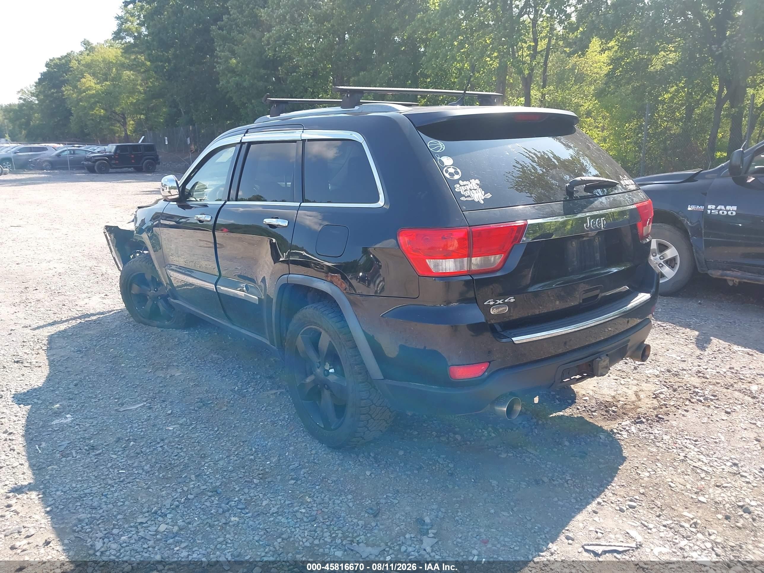 2012 Jeep Grand Cherokee Overland Black vin: 1C4RJFCTXCC162105