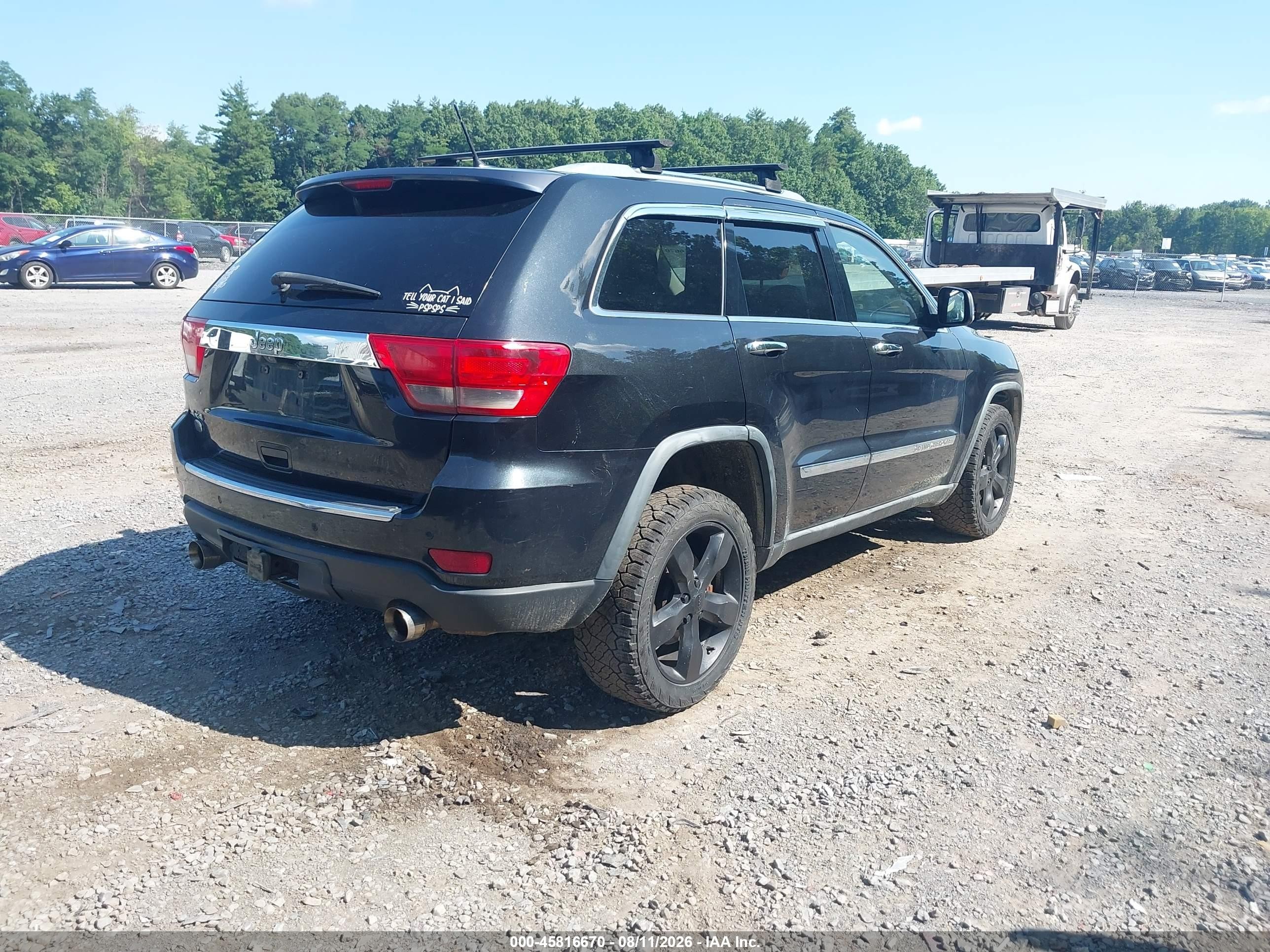 2012 Jeep Grand Cherokee Overland Black vin: 1C4RJFCTXCC162105