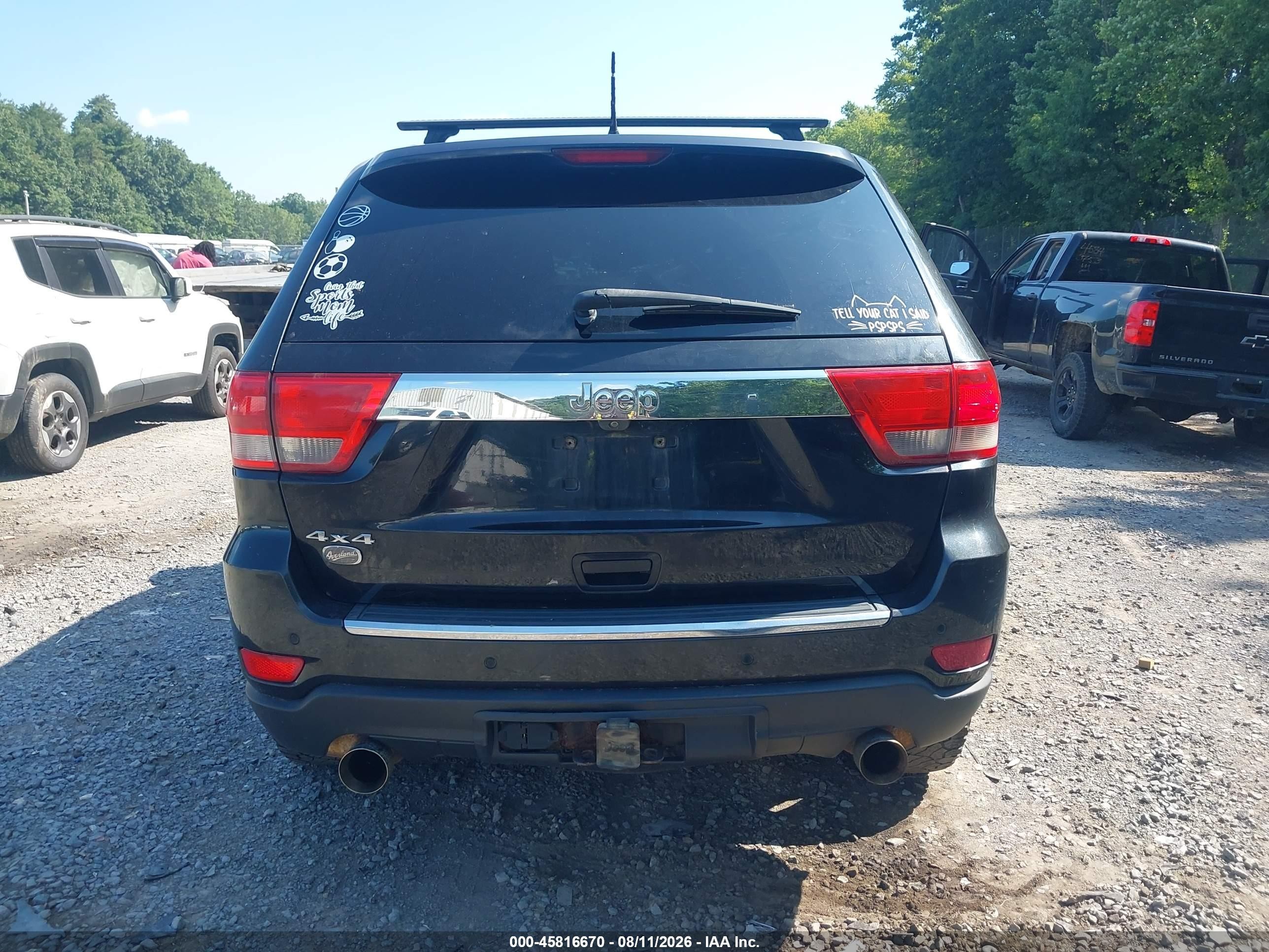 2012 Jeep Grand Cherokee Overland Black vin: 1C4RJFCTXCC162105