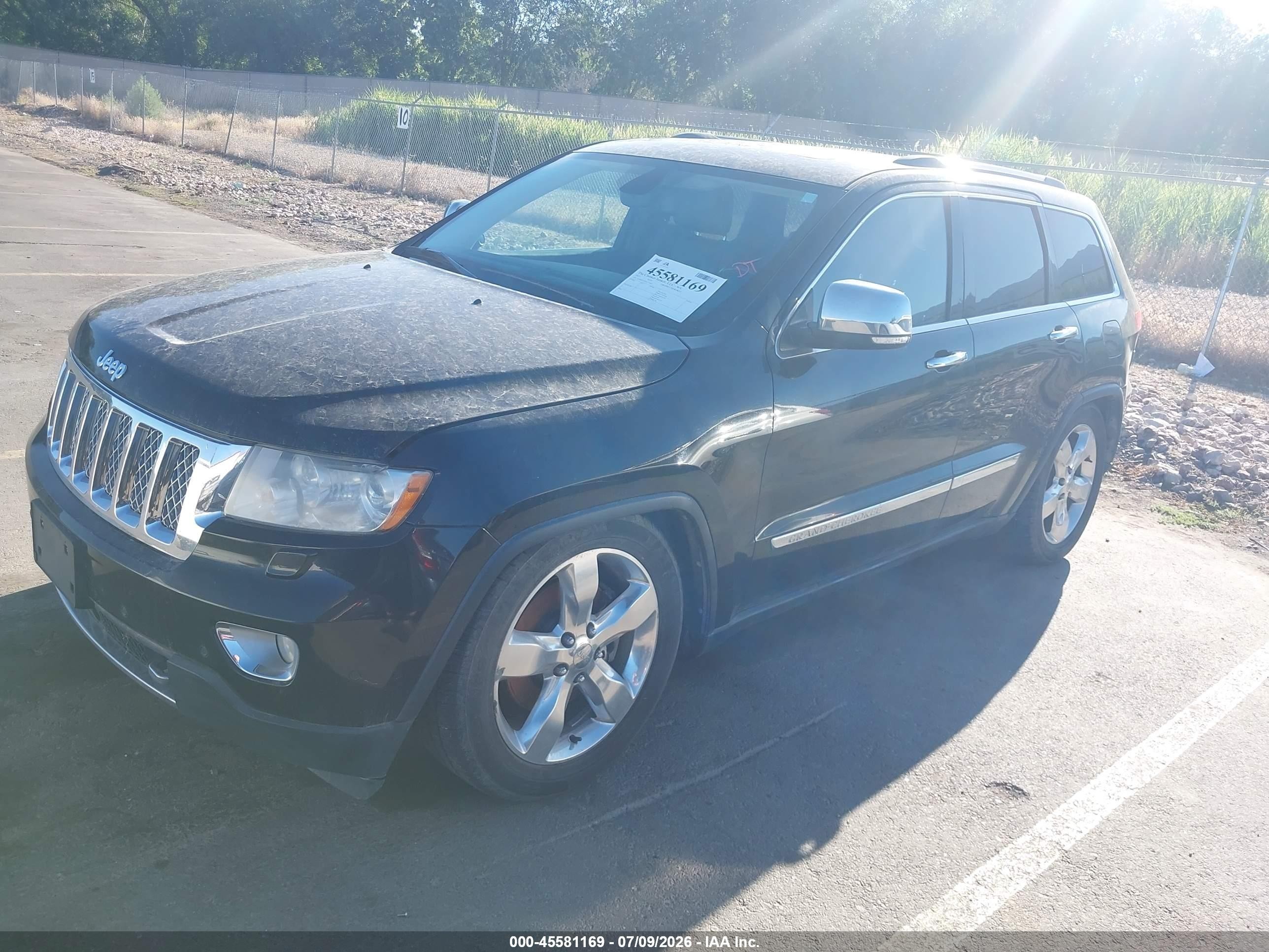 2013 Jeep Grand Cherokee Overland Summit Black vin: 1C4RJFCTXDC573442