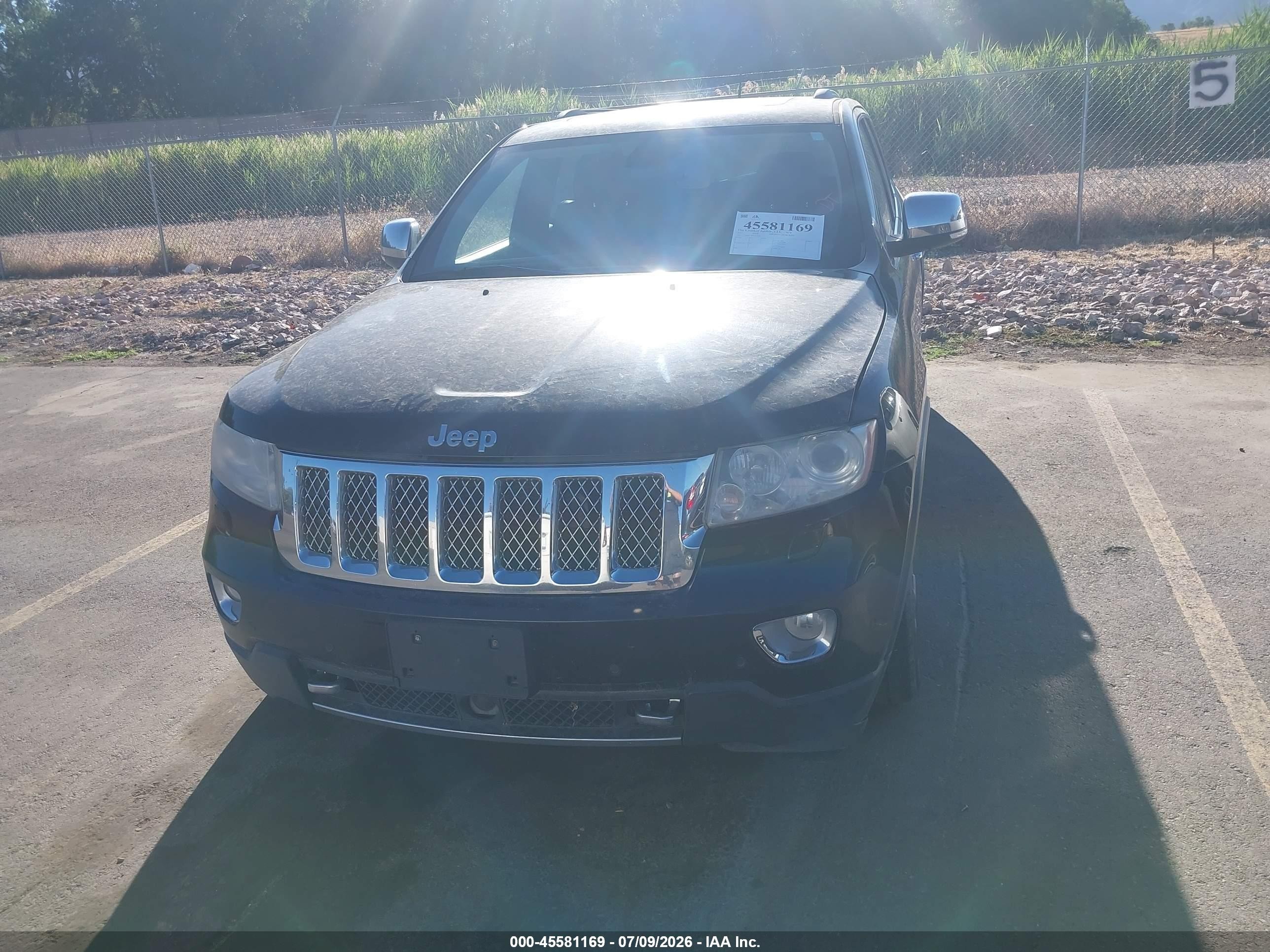 2013 Jeep Grand Cherokee Overland Summit Black vin: 1C4RJFCTXDC573442