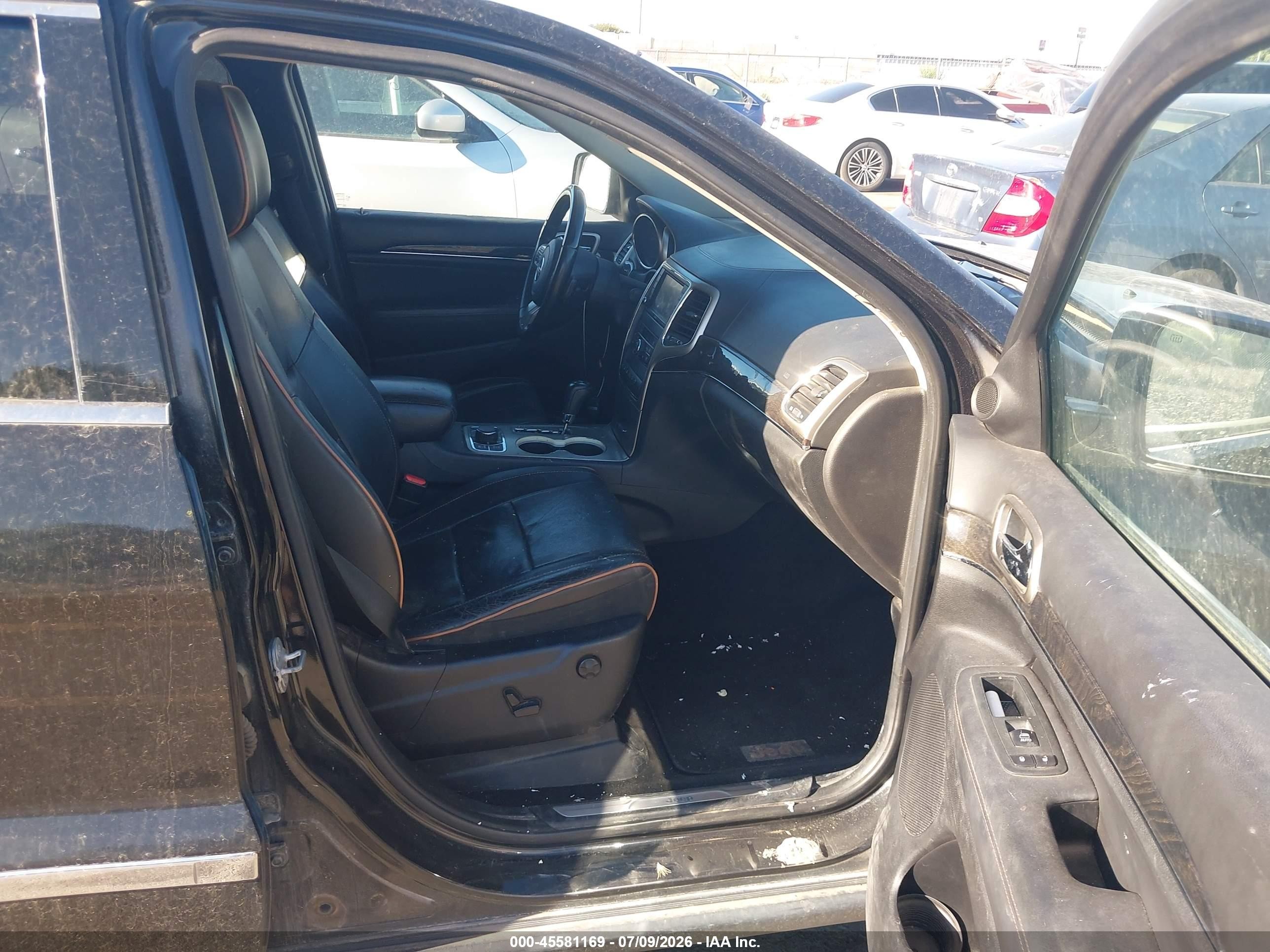 2013 Jeep Grand Cherokee Overland Summit Black vin: 1C4RJFCTXDC573442