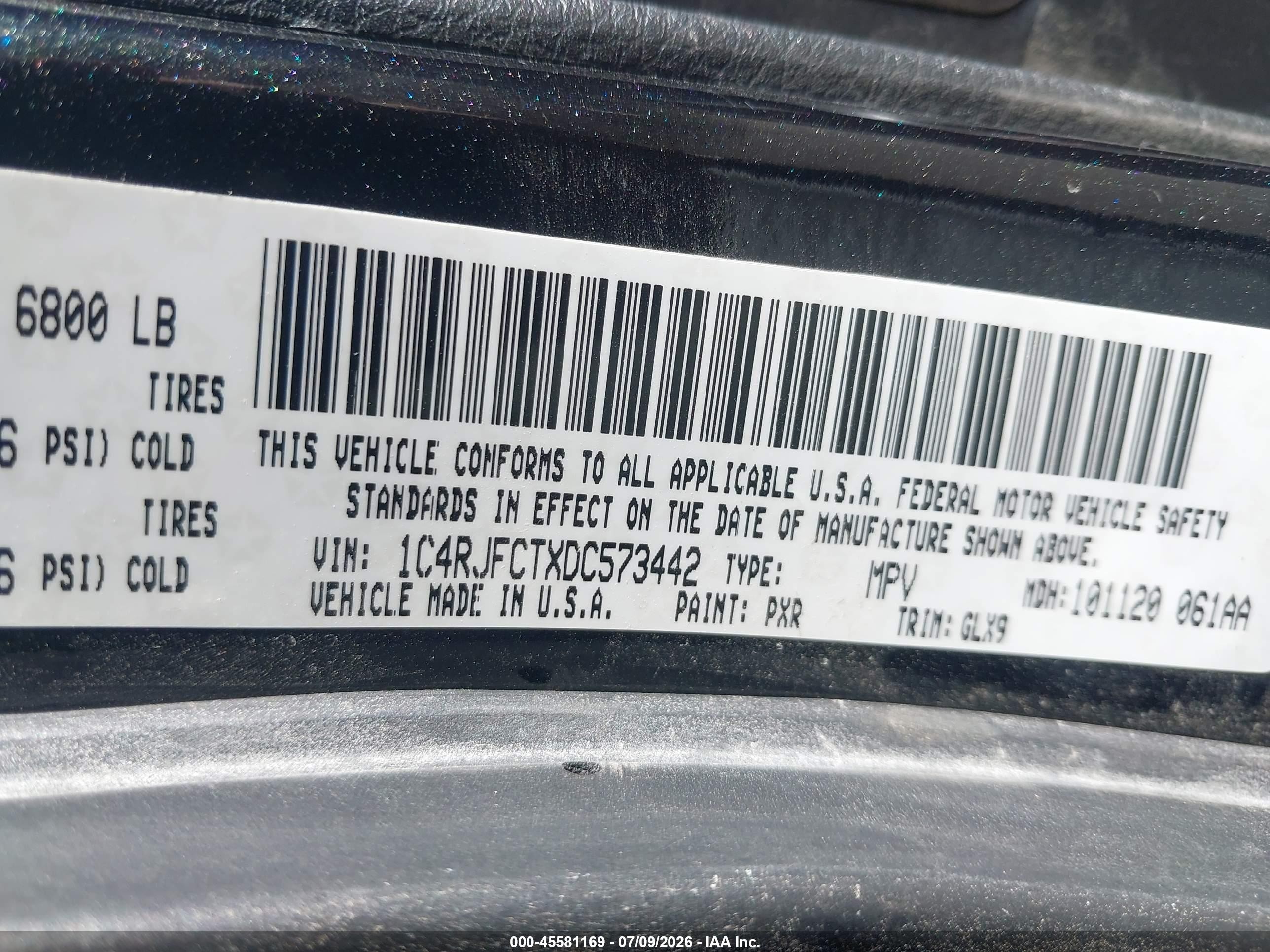 2013 Jeep Grand Cherokee Overland Summit Black vin: 1C4RJFCTXDC573442
