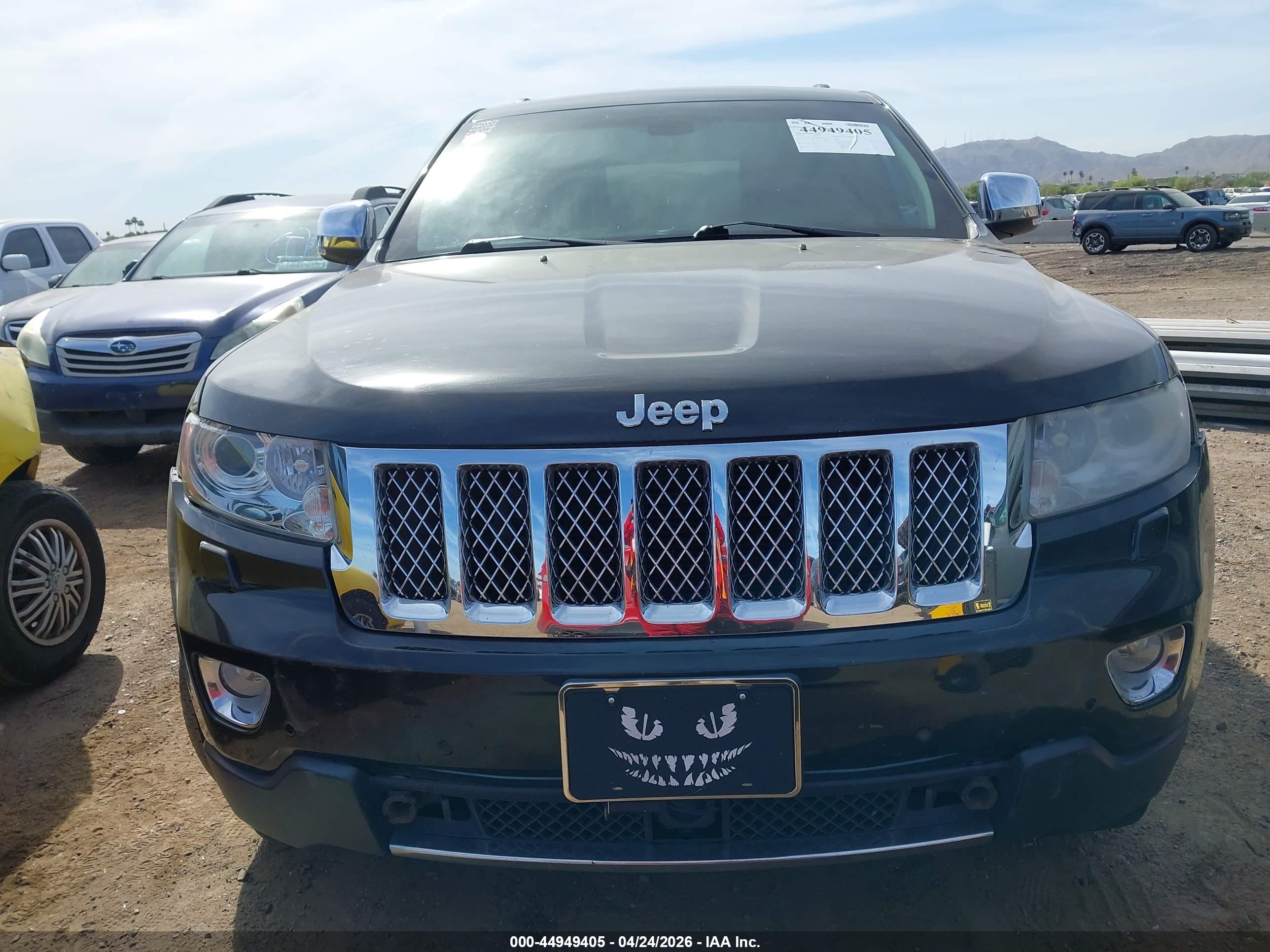 2013 Jeep Grand Cherokee Overland Summit Black vin: 1C4RJFCTXDC602695