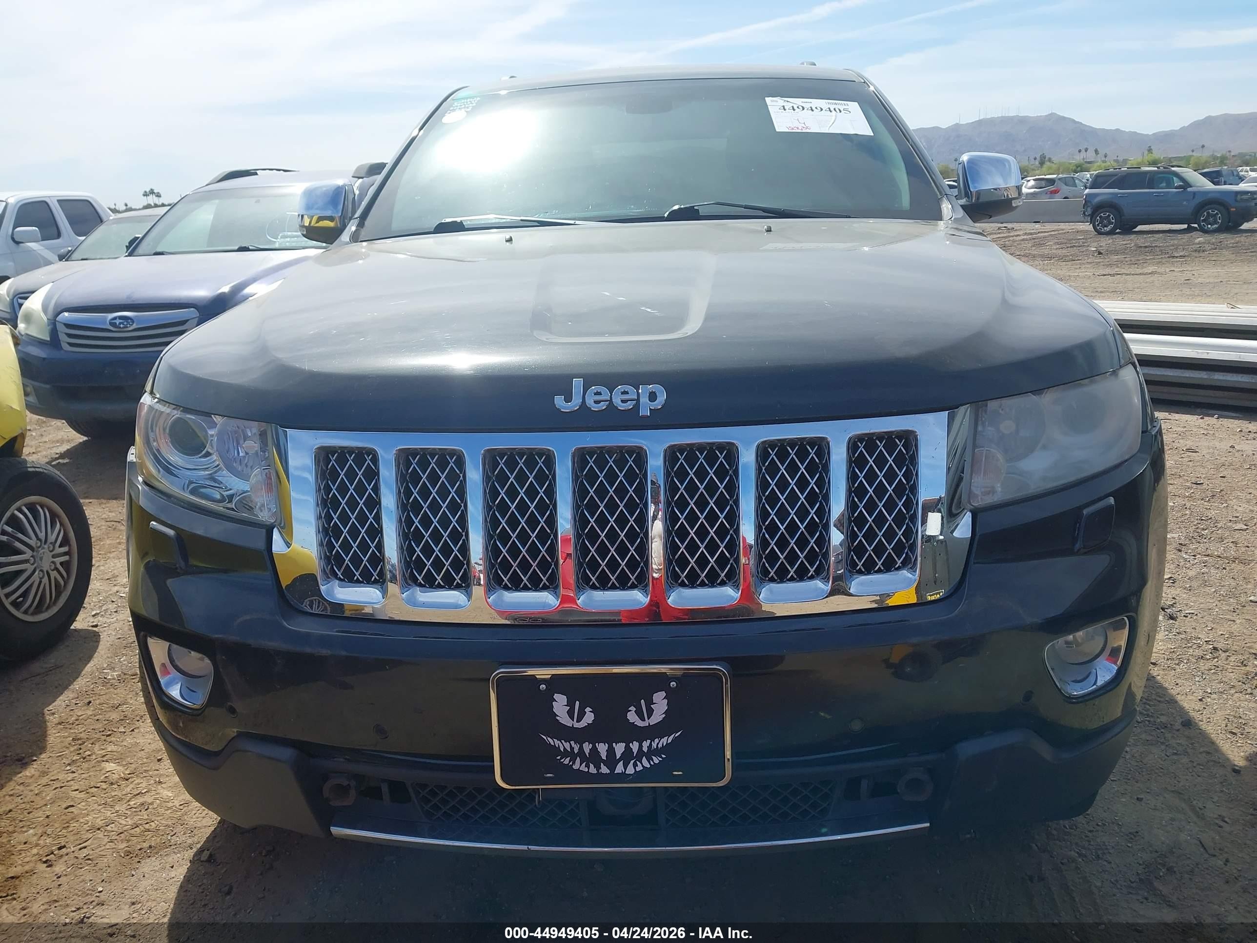 2013 Jeep Grand Cherokee Overland Summit Black vin: 1C4RJFCTXDC602695