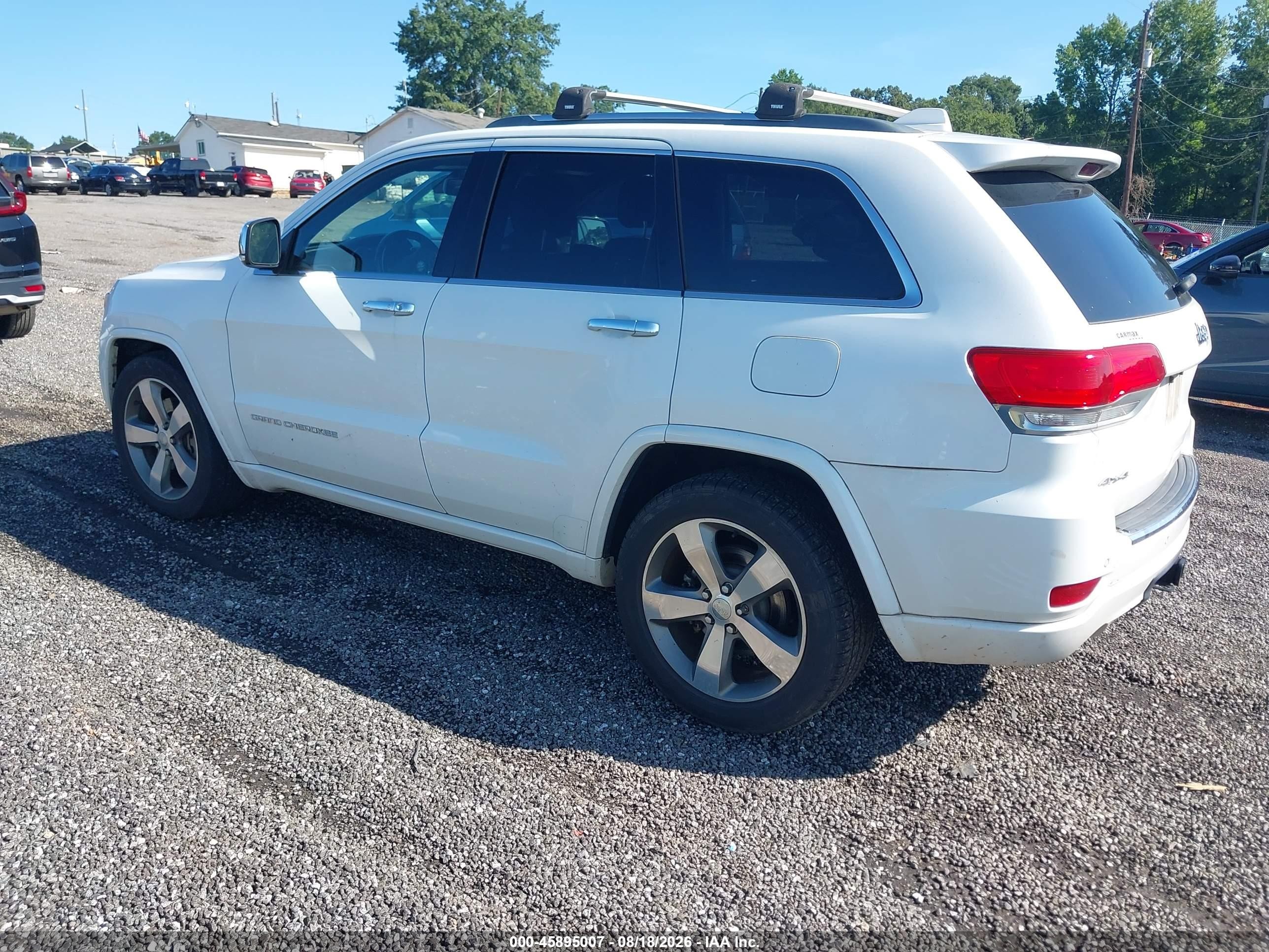 2015 Jeep Grand Cherokee Overland White vin: 1C4RJFCTXFC933232