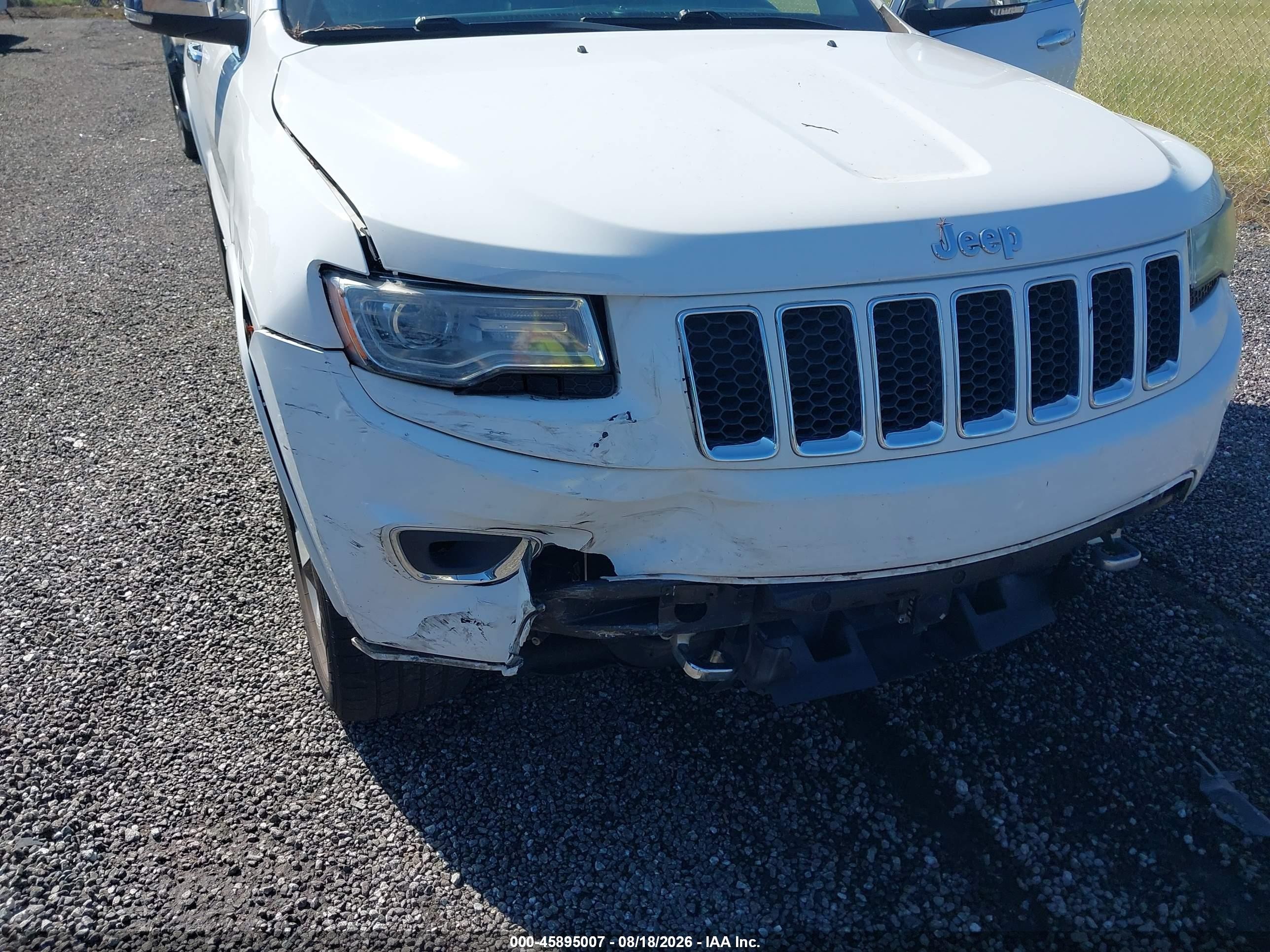 2015 Jeep Grand Cherokee Overland White vin: 1C4RJFCTXFC933232
