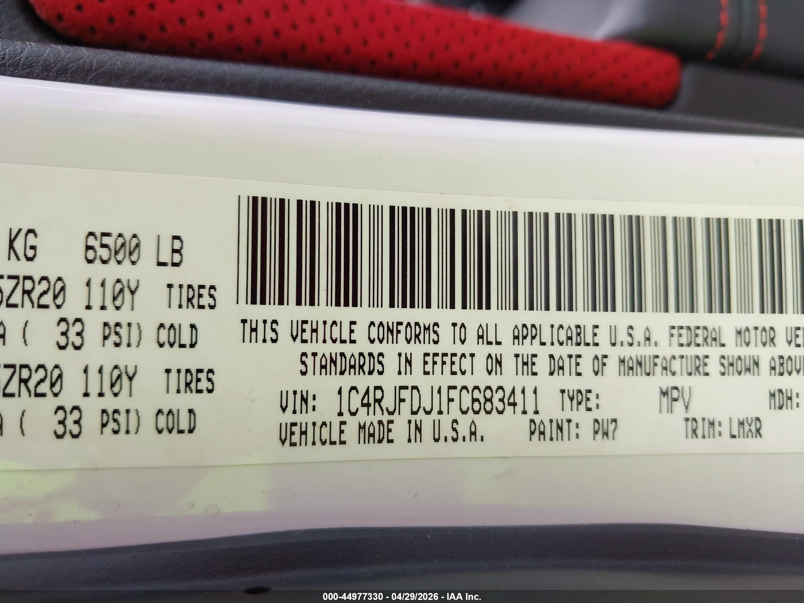 2015 Jeep Grand Cherokee Srt White vin: 1C4RJFDJ1FC683411