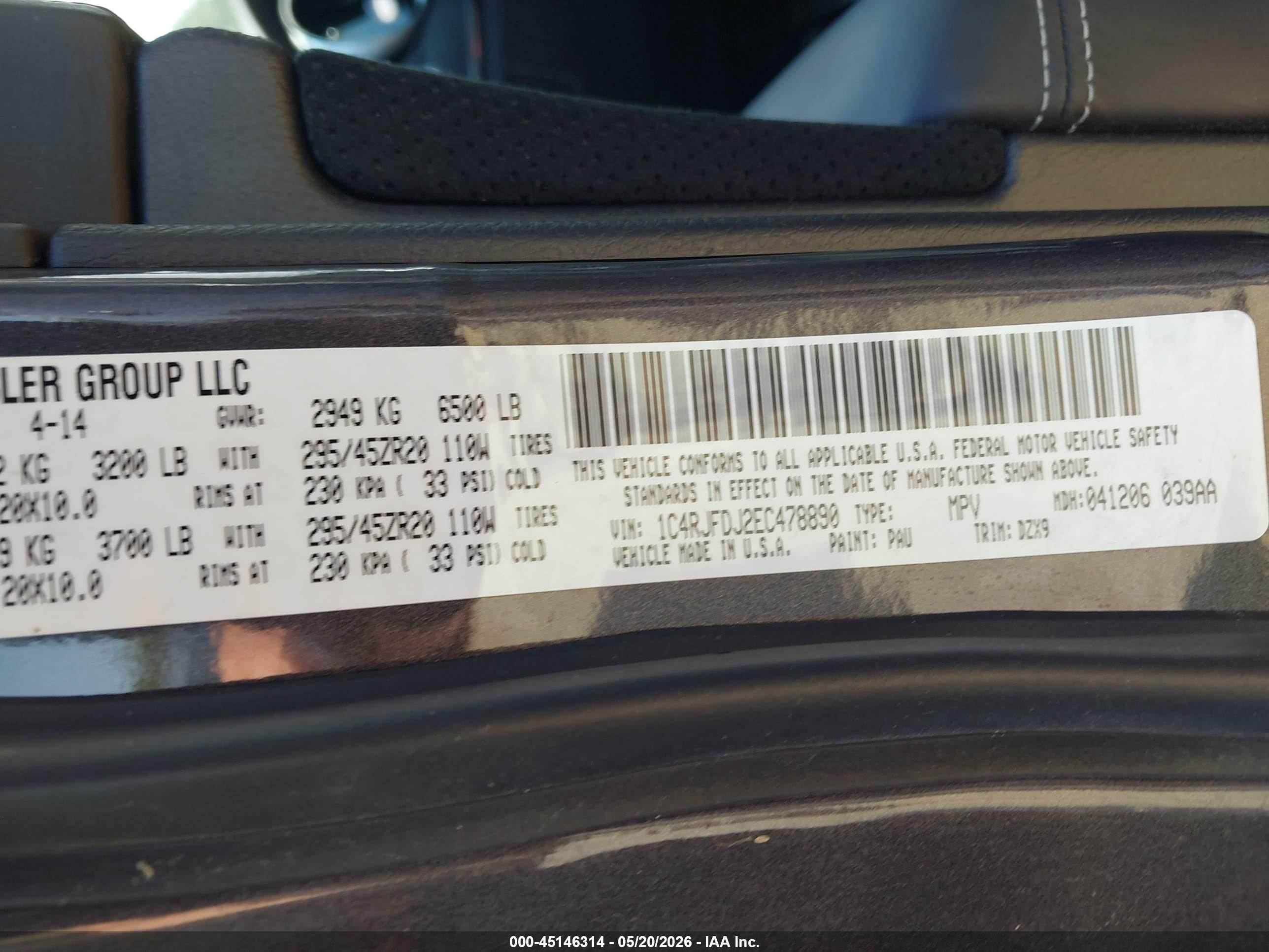 2014 Jeep Grand Cherokee Srt8 Gray vin: 1C4RJFDJ2EC478890