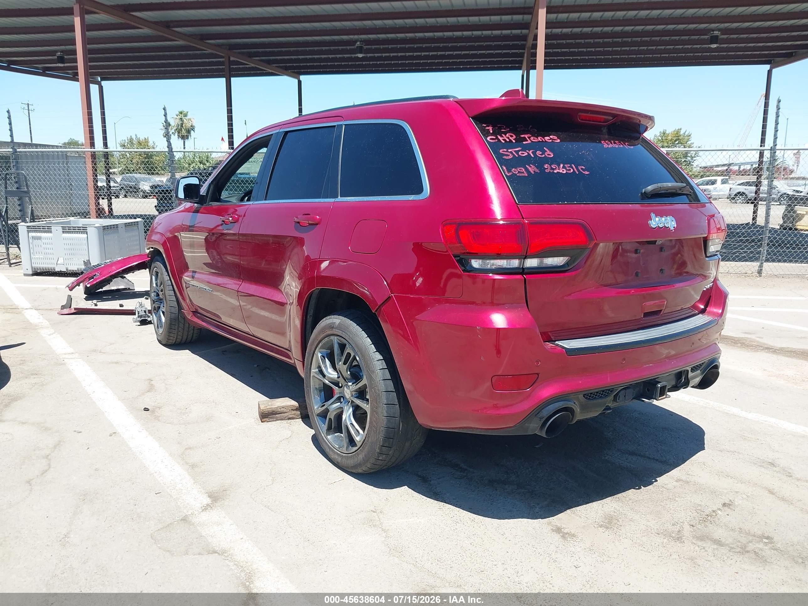 2015 Jeep Grand Cherokee Srt Burgundy vin: 1C4RJFDJ3FC796566