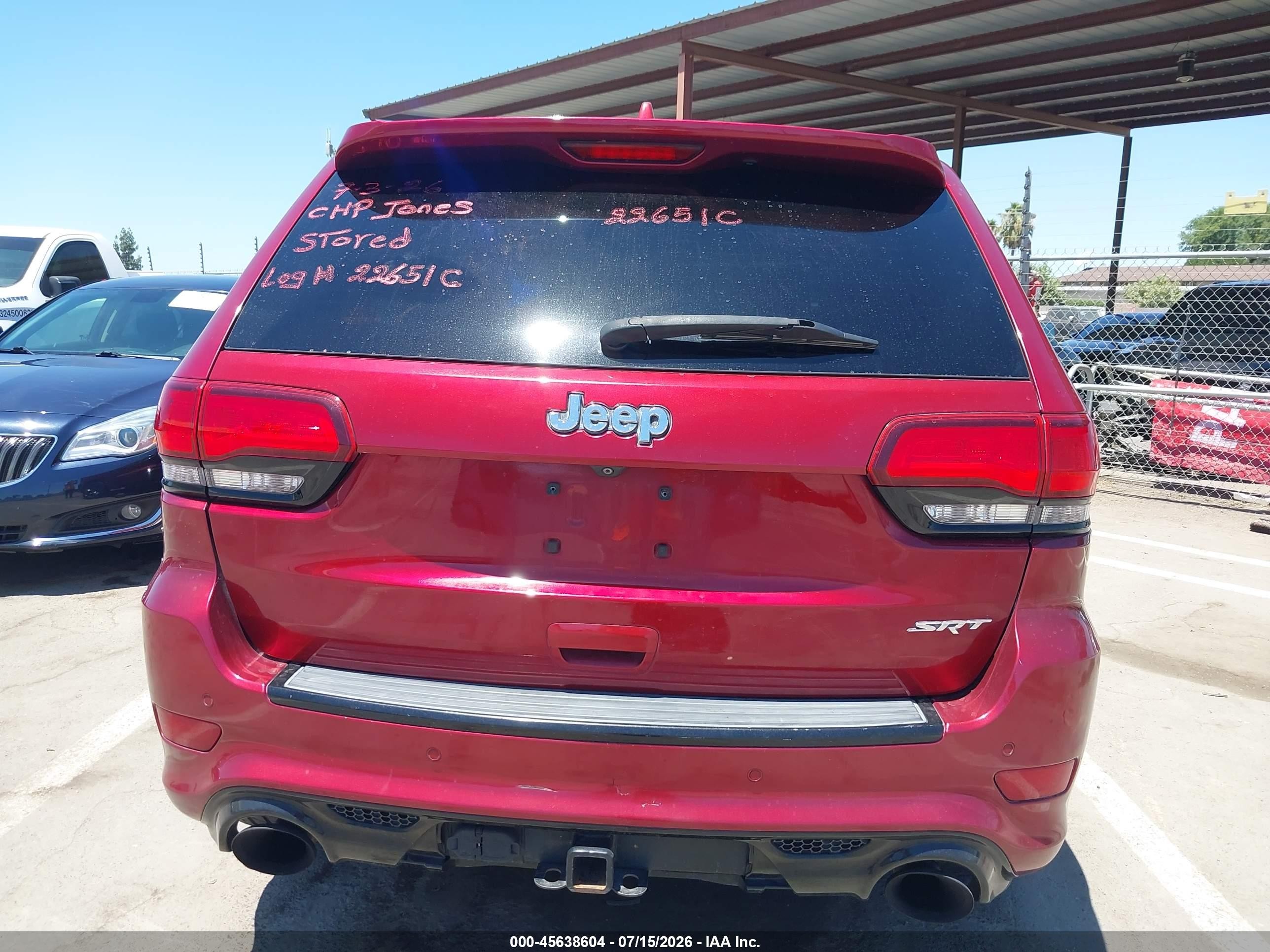 2015 Jeep Grand Cherokee Srt Burgundy vin: 1C4RJFDJ3FC796566