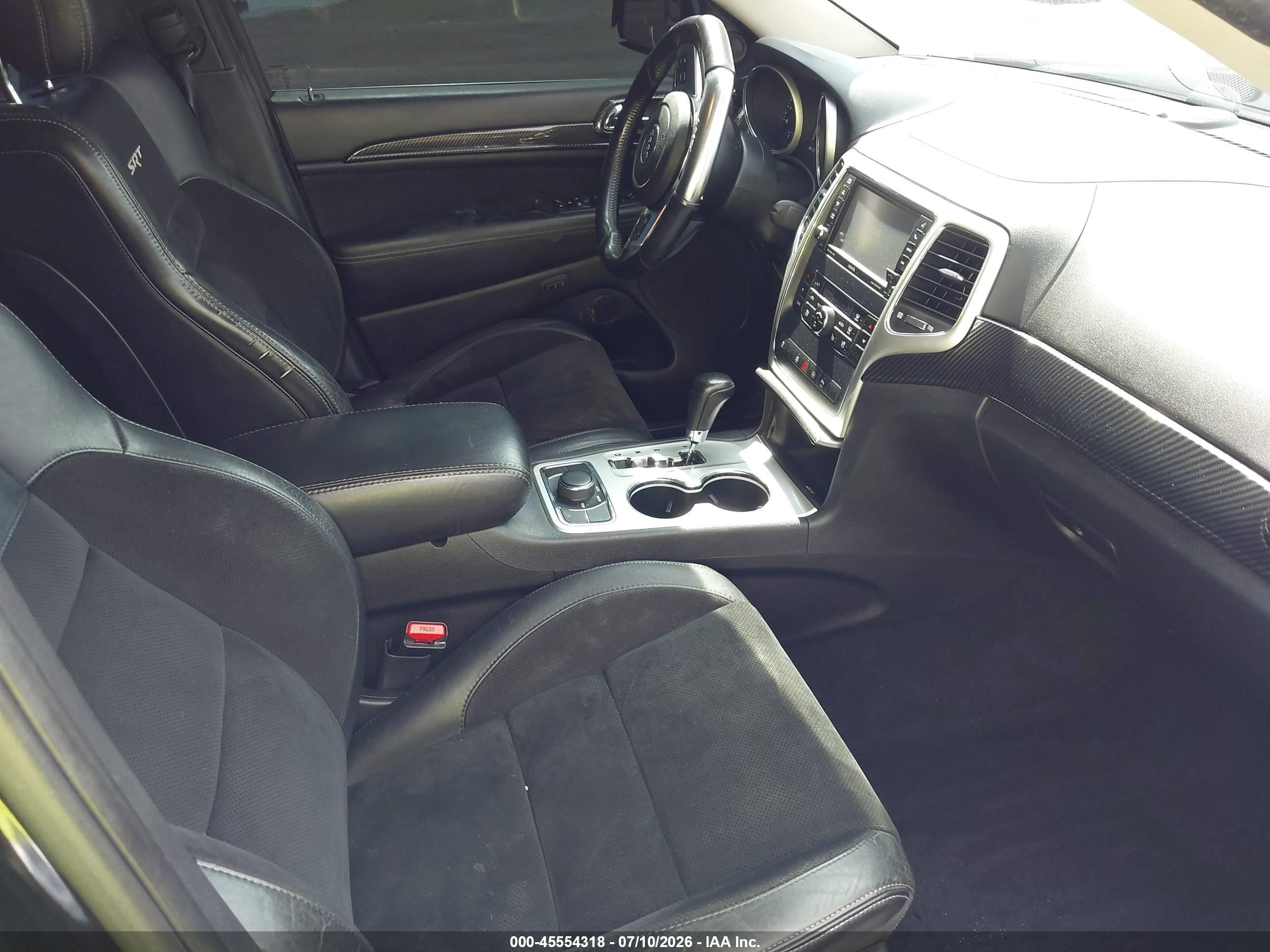 2012 Jeep Grand Cherokee Srt8 Black vin: 1C4RJFDJ5CC148464