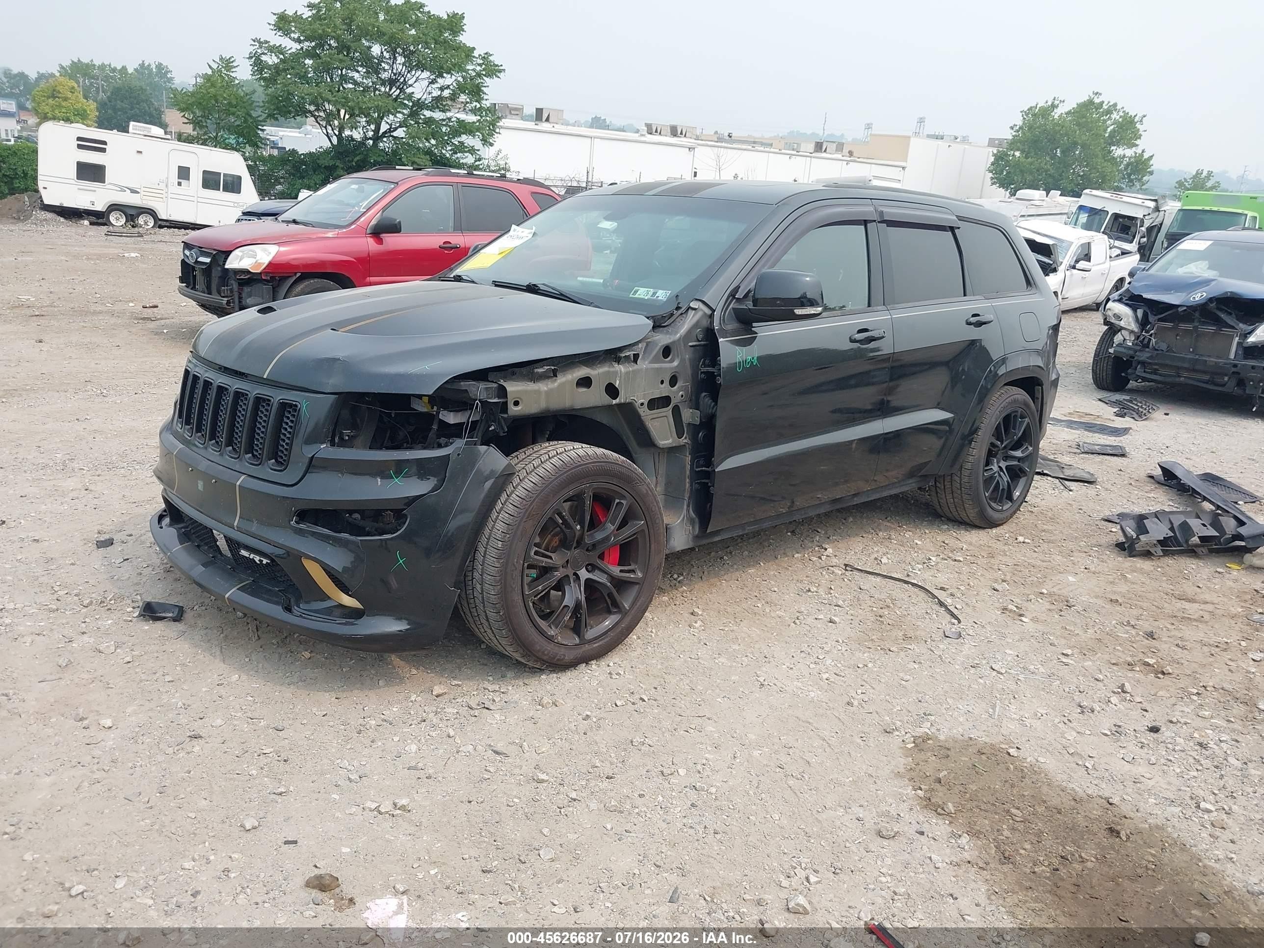 2012 Jeep Grand Cherokee Srt8 Black vin: 1C4RJFDJ6CC248590