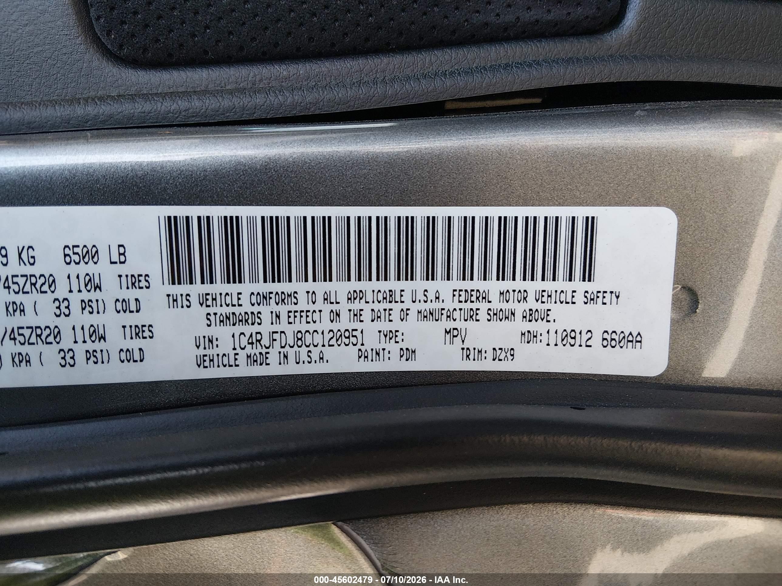 2012 Jeep Grand Cherokee Srt8 Black vin: 1C4RJFDJ8CC120951