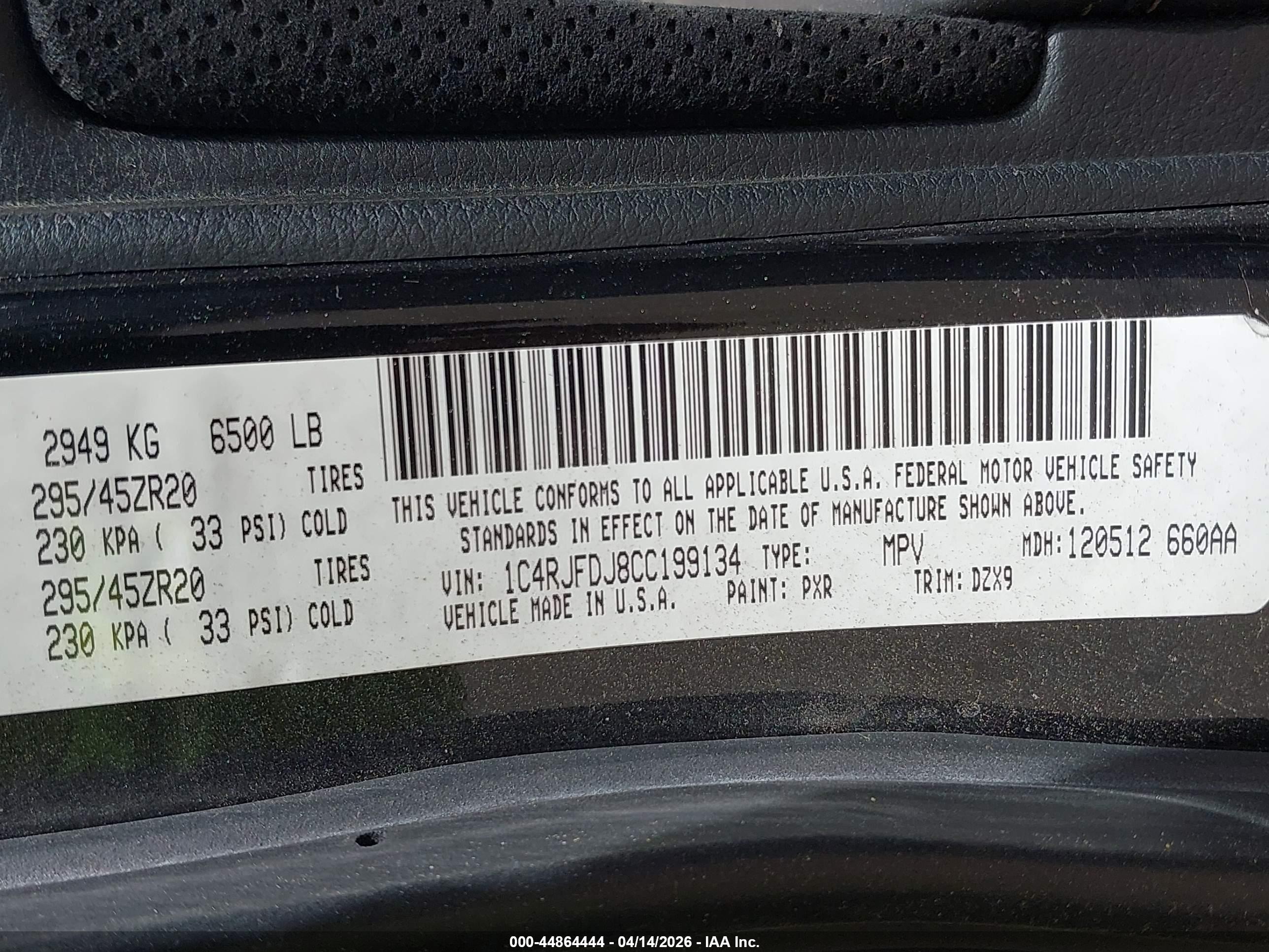2012 Jeep Grand Cherokee Srt8 Black vin: 1C4RJFDJ8CC199134