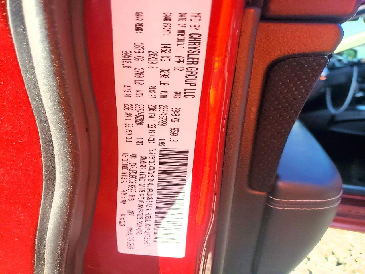 2012 Jeep Grand Cherokee Srt-8 Red vin: 1C4RJFDJ9CC316607