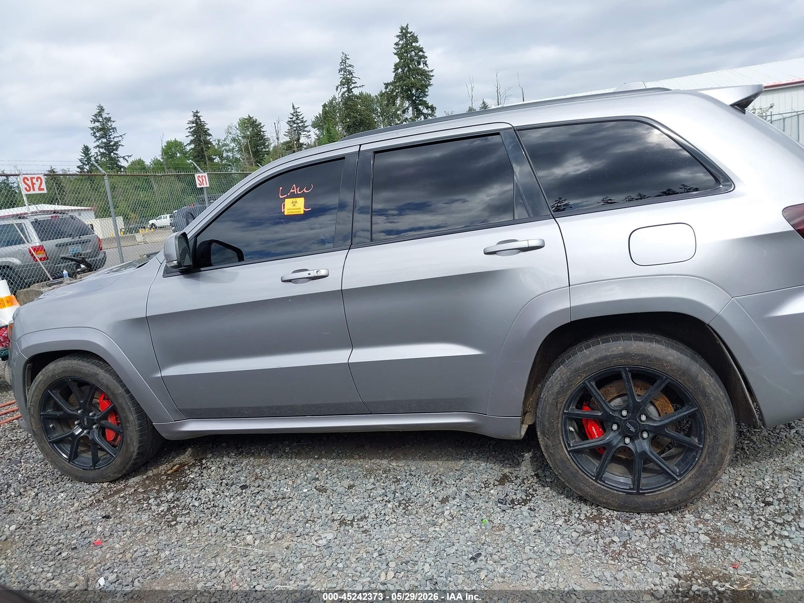 2014 Jeep Grand Cherokee Srt8 Silver vin: 1C4RJFDJXEC306560