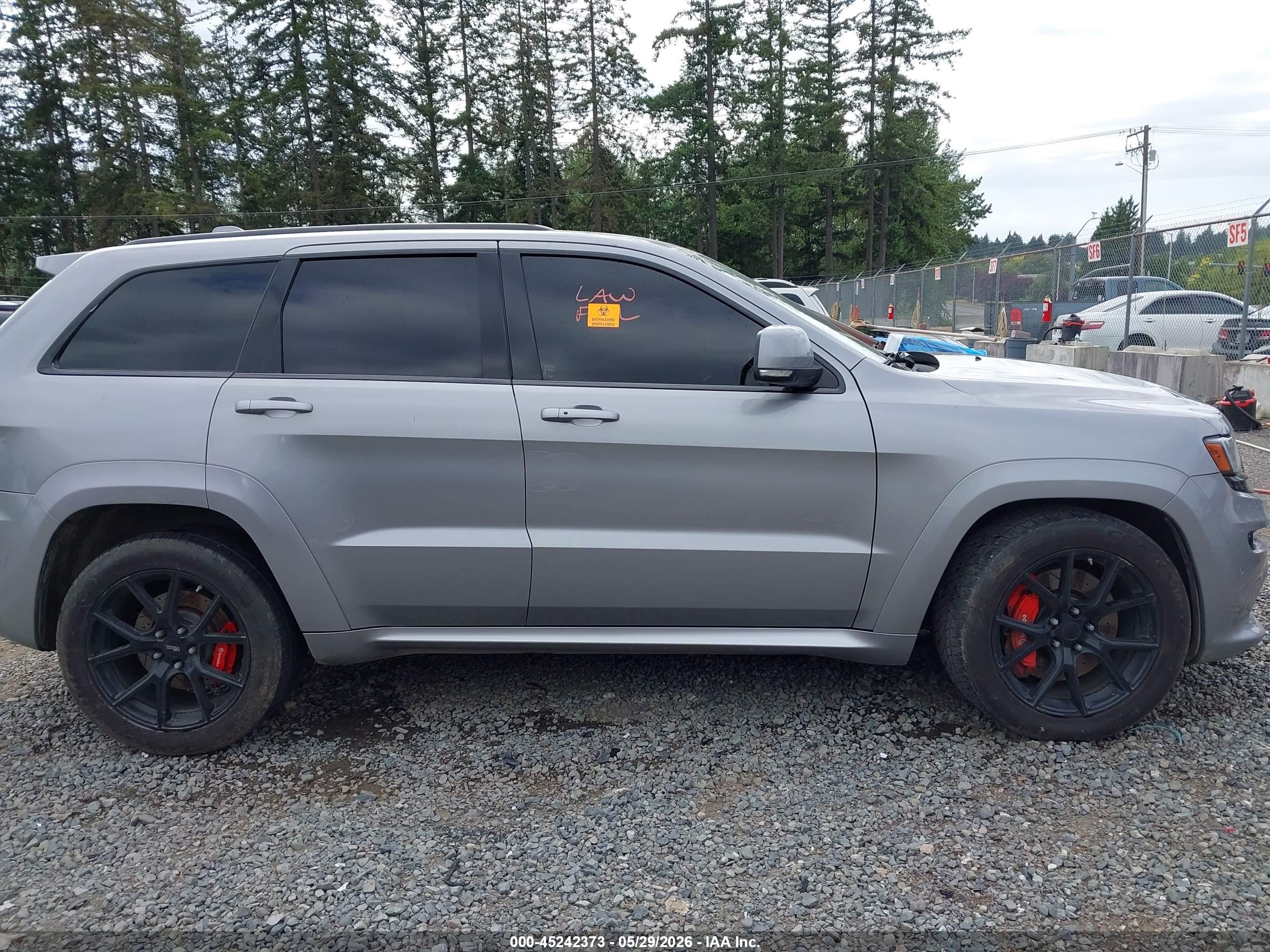 2014 Jeep Grand Cherokee Srt8 Silver vin: 1C4RJFDJXEC306560