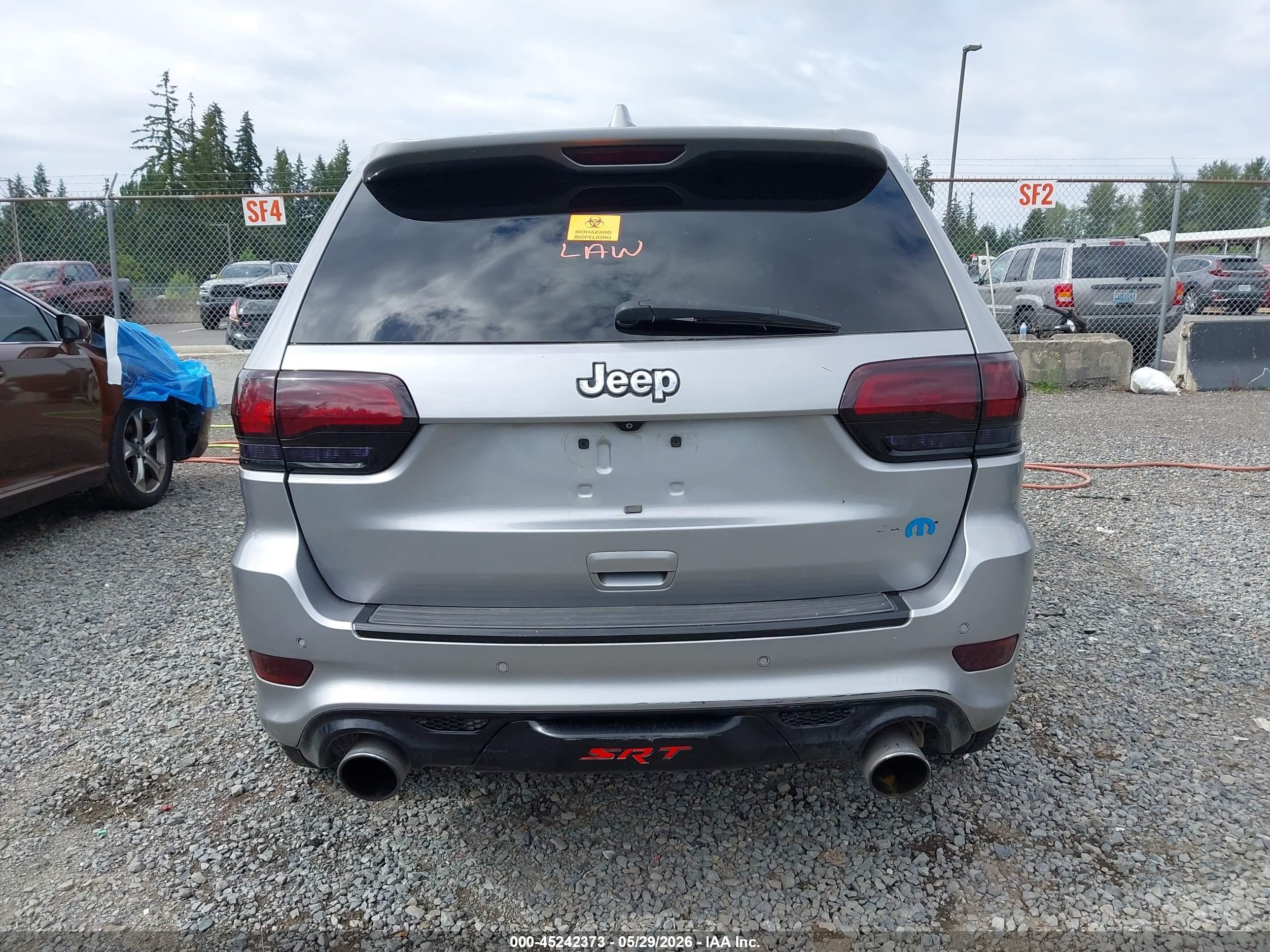 2014 Jeep Grand Cherokee Srt8 Silver vin: 1C4RJFDJXEC306560
