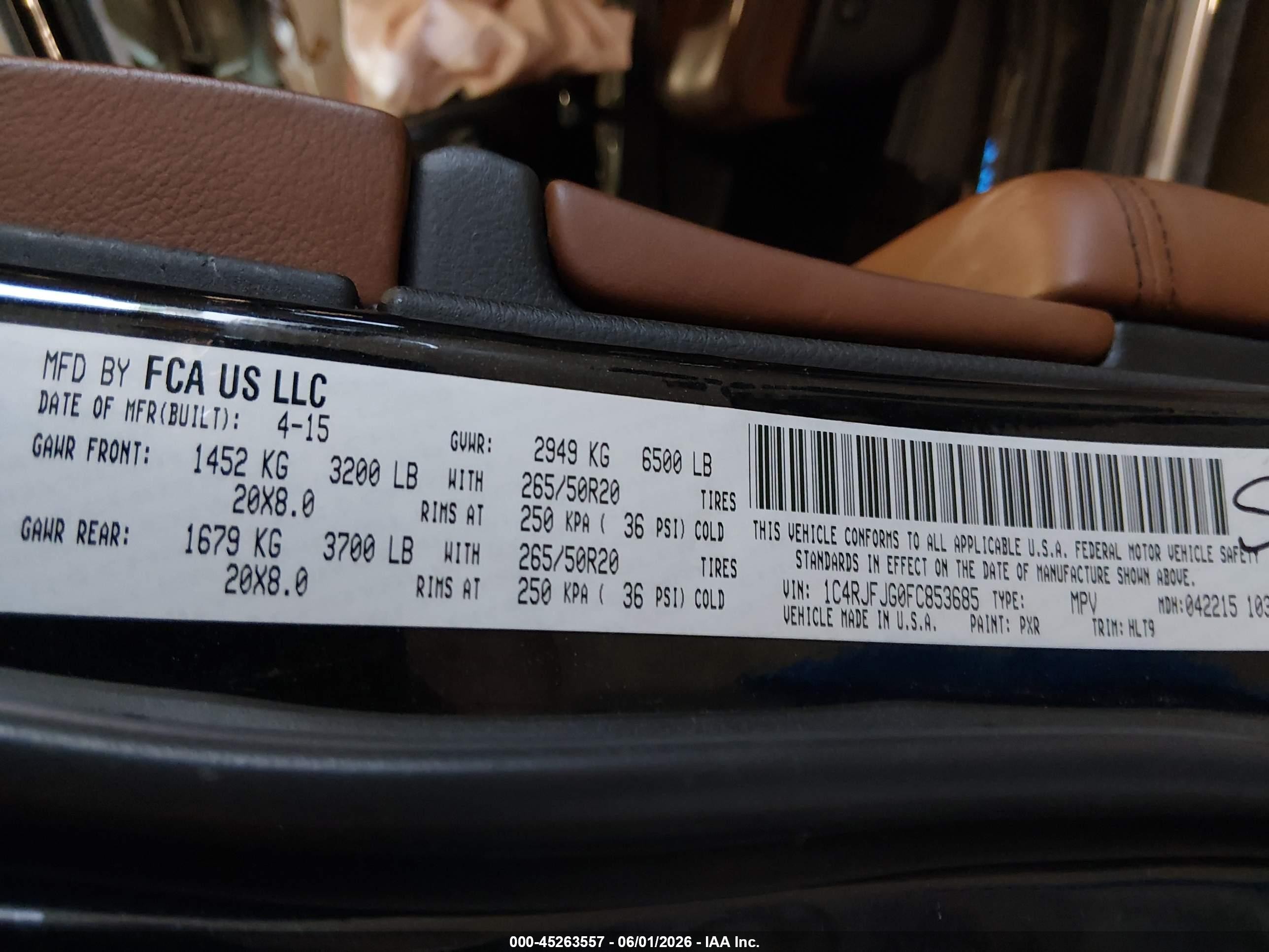 2015 Jeep Grand Cherokee Summit Черный vin: 1C4RJFJG0FC853685
