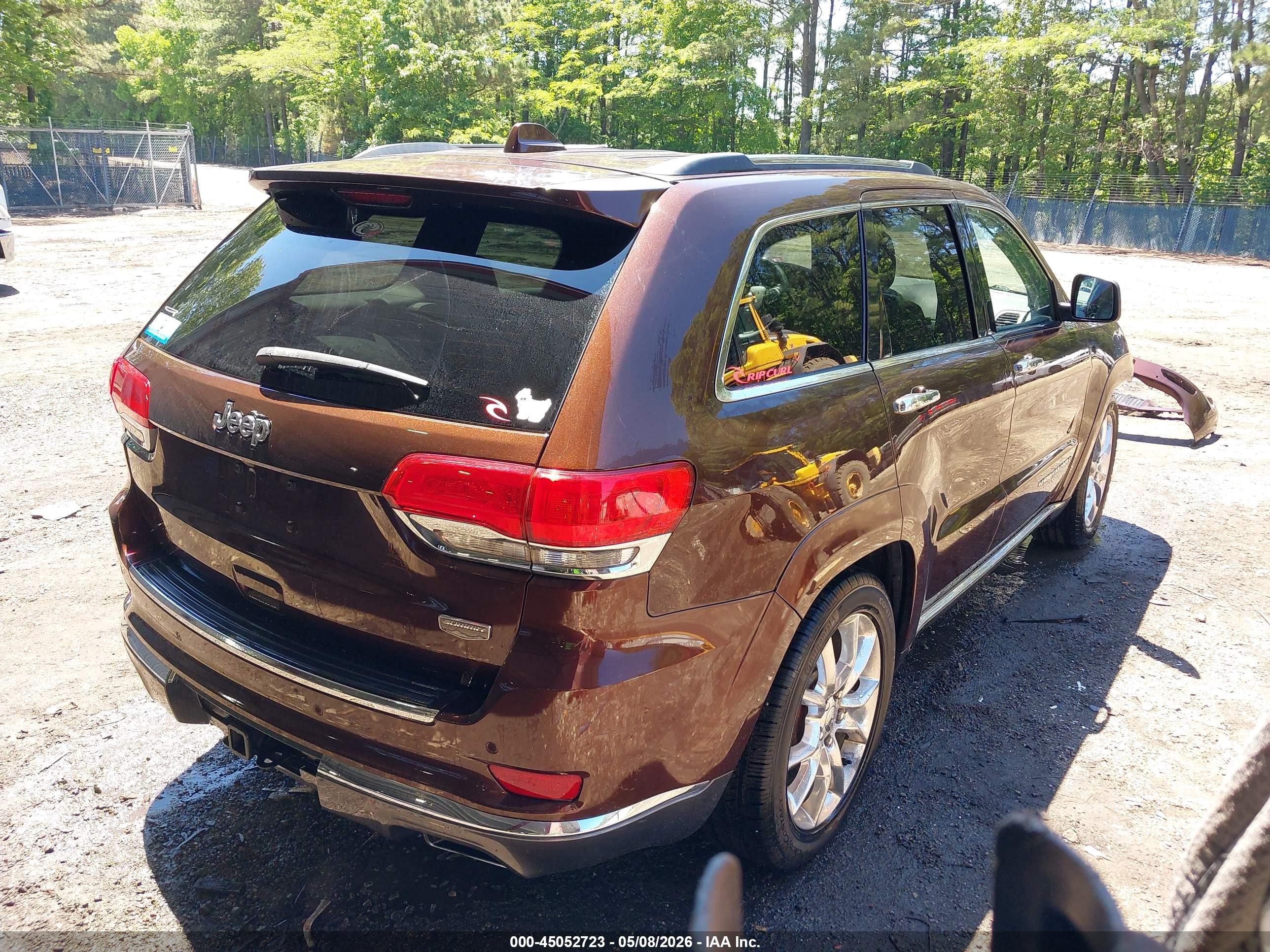 2015 Jeep Grand Cherokee Summit Brown vin: 1C4RJFJG0FC905428