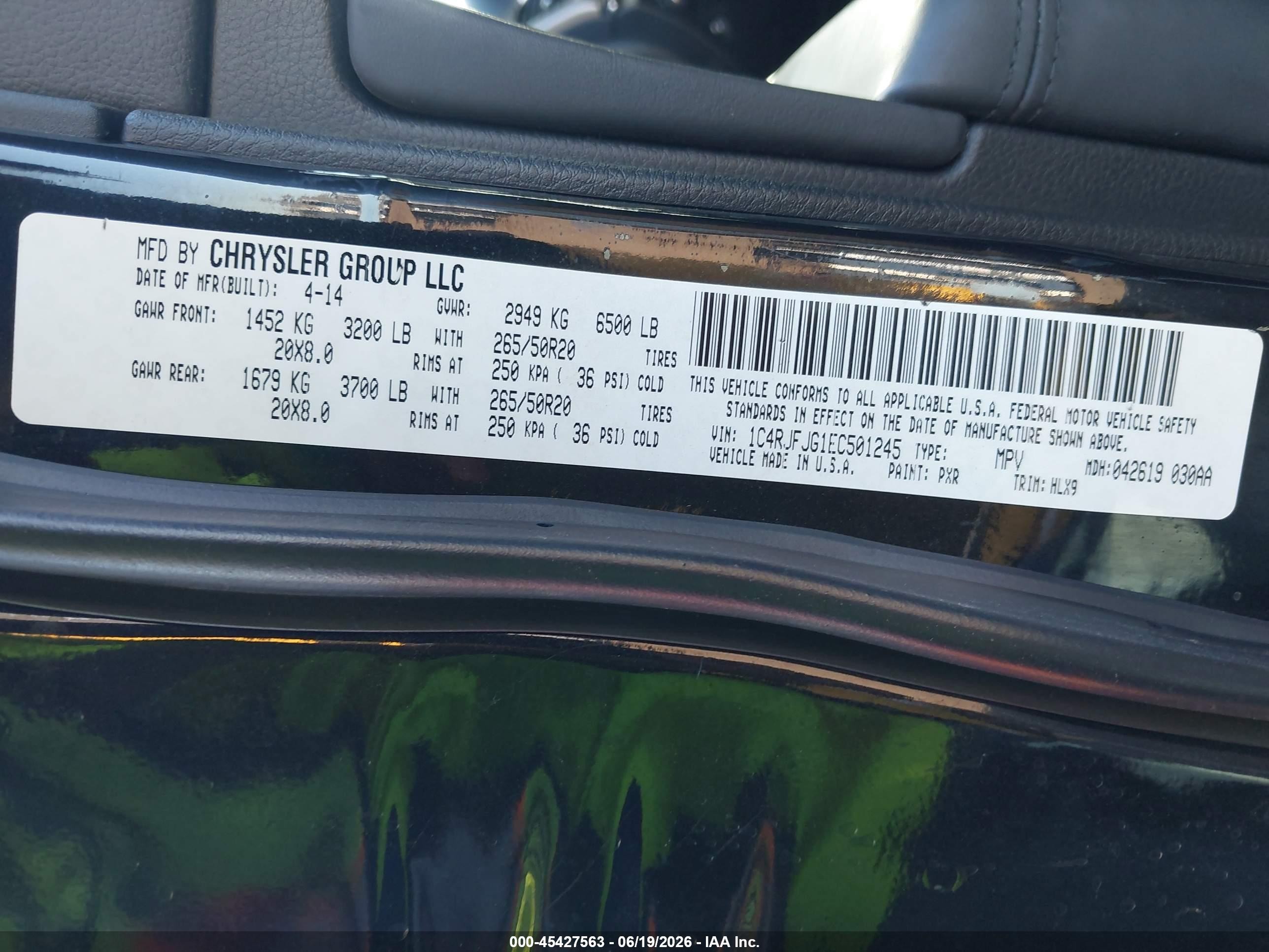 2014 Jeep Grand Cherokee Summit Black vin: 1C4RJFJG1EC501245