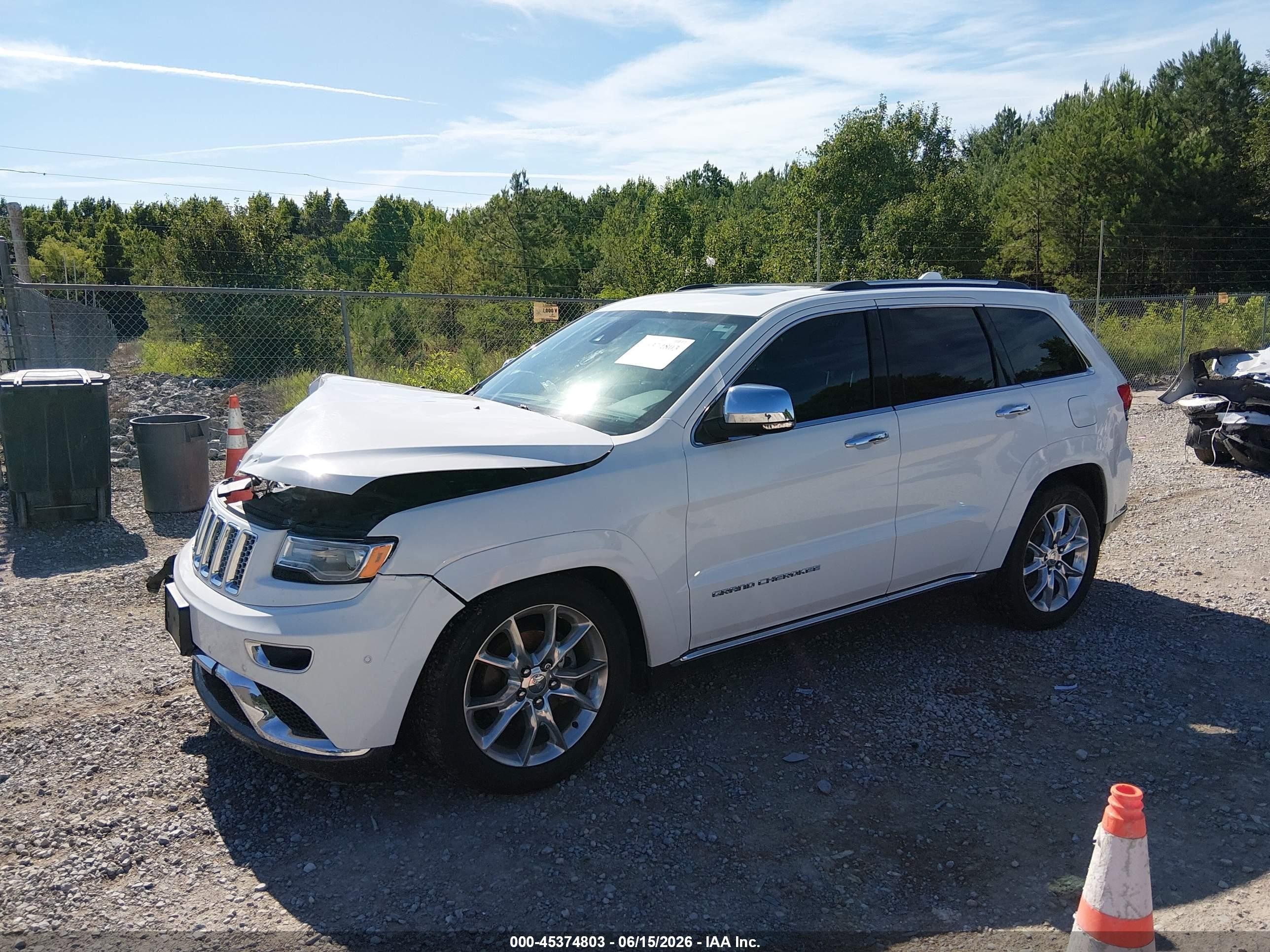 2015 Jeep Grand Cherokee Summit White vin: 1C4RJFJG1FC158387