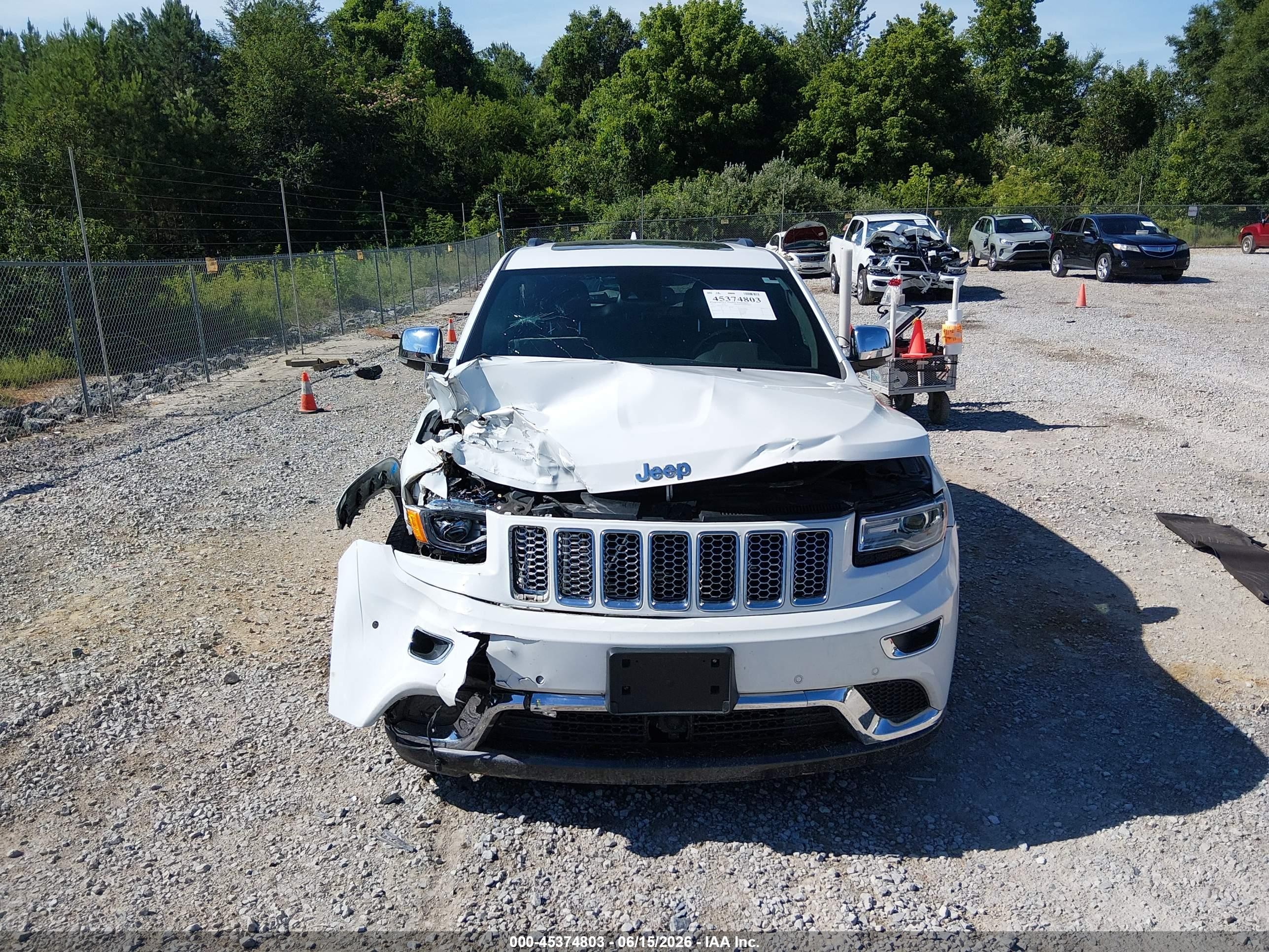 2015 Jeep Grand Cherokee Summit White vin: 1C4RJFJG1FC158387